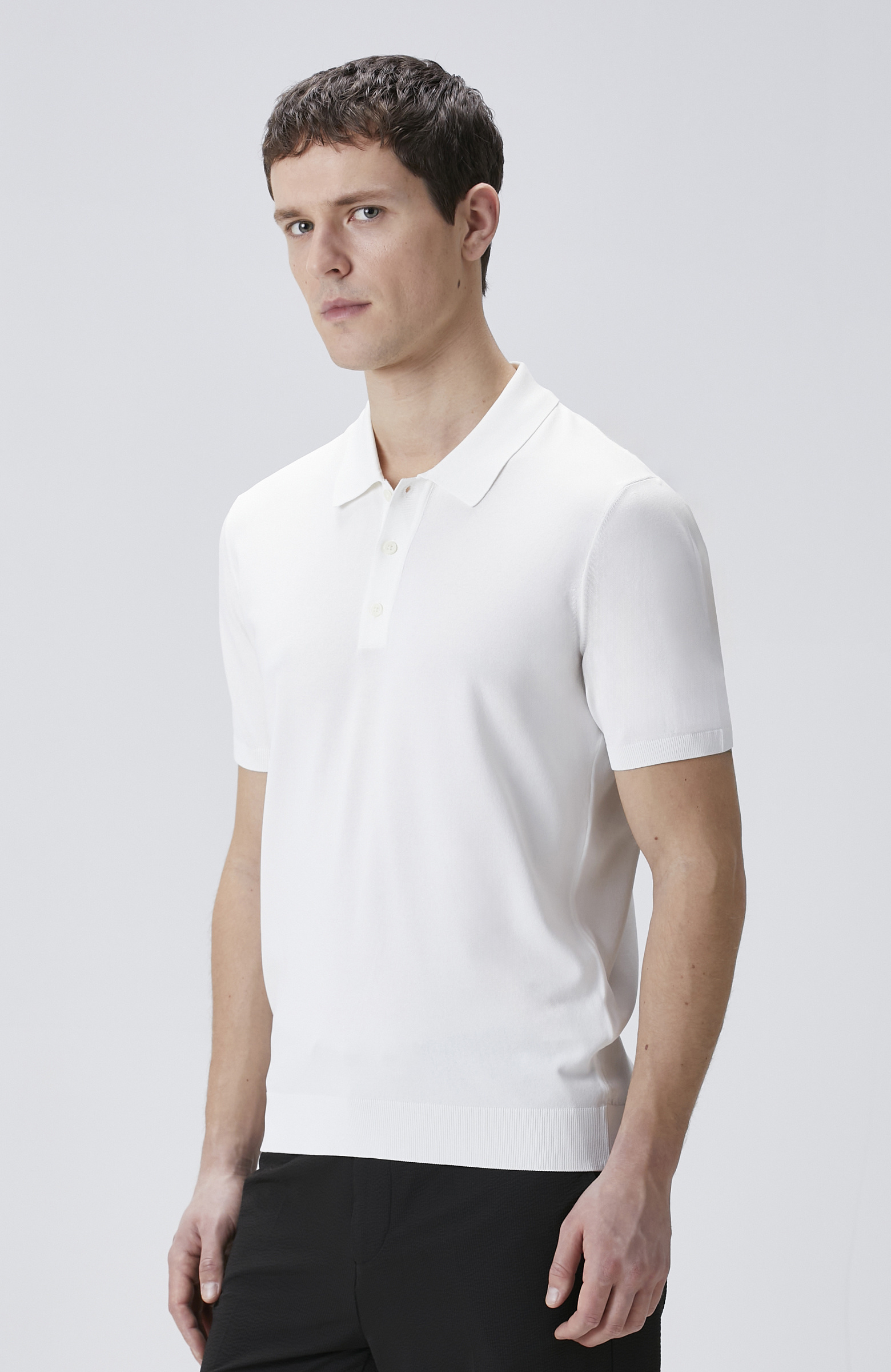 Ekru Polo Yaka Kısa Kol Rayon Kazak