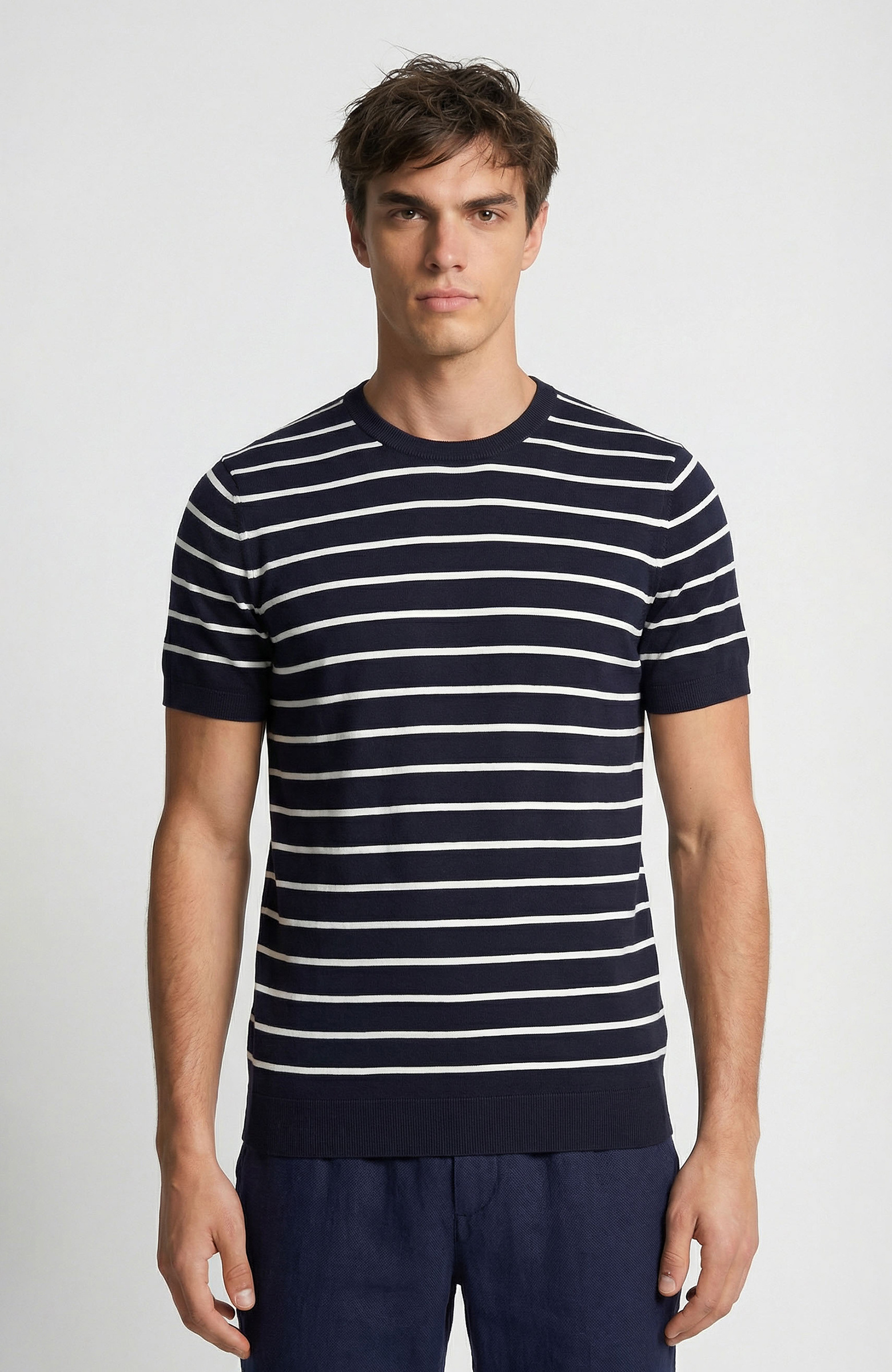 Lacivert Marin Desenli Kazak