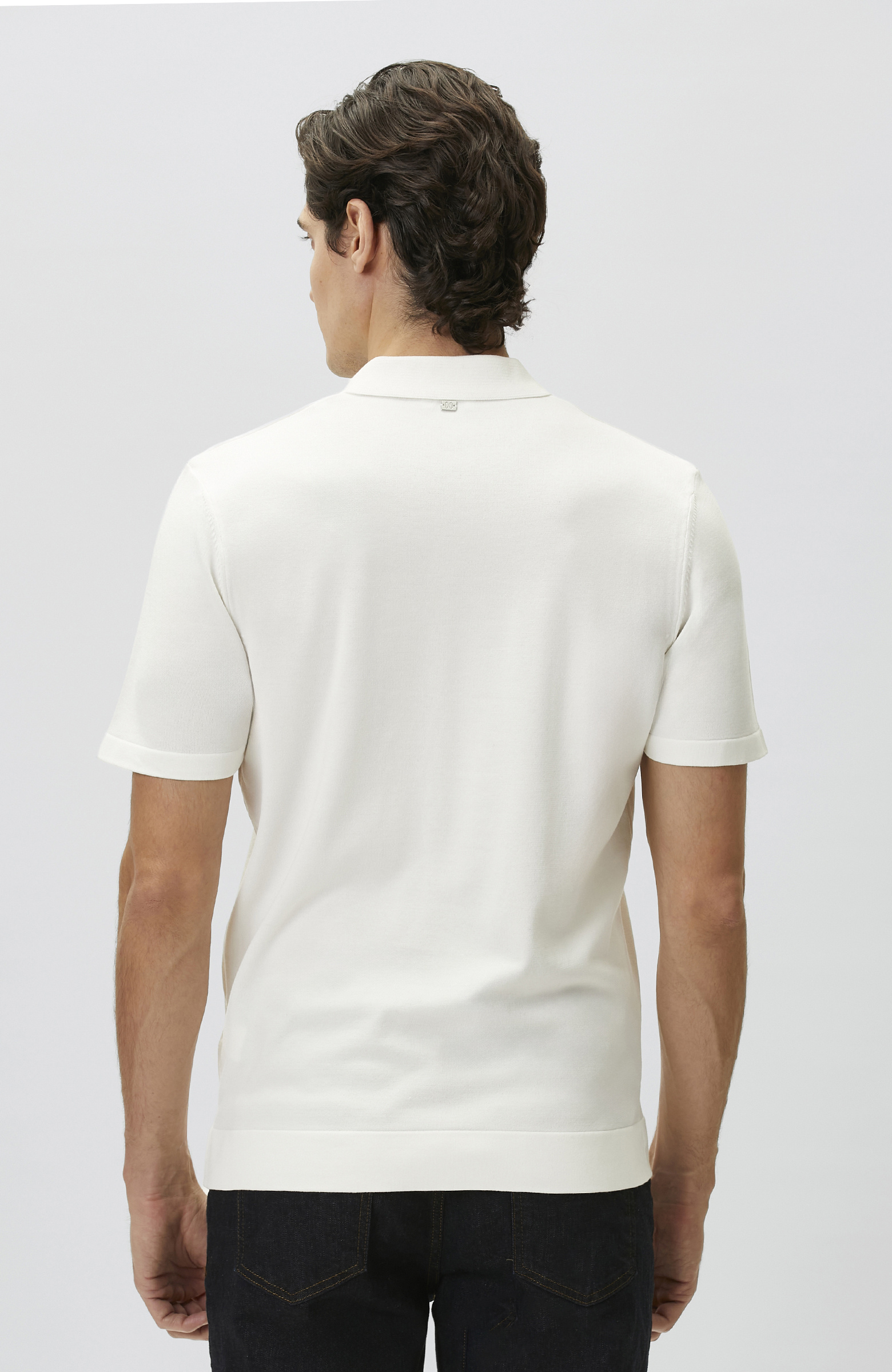 Kırık Beyaz Apaj Yaka Kısa Kol Basic Kazak