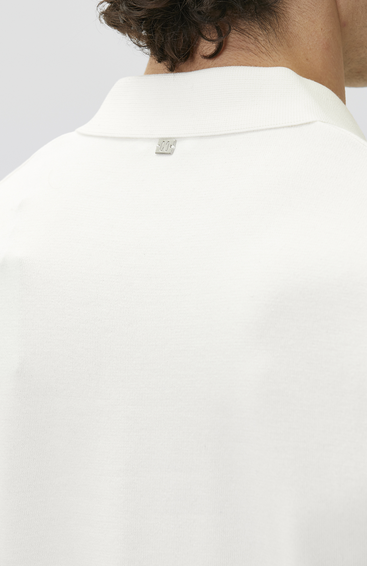 Kırık Beyaz Apaj Yaka Kısa Kol Basic Kazak