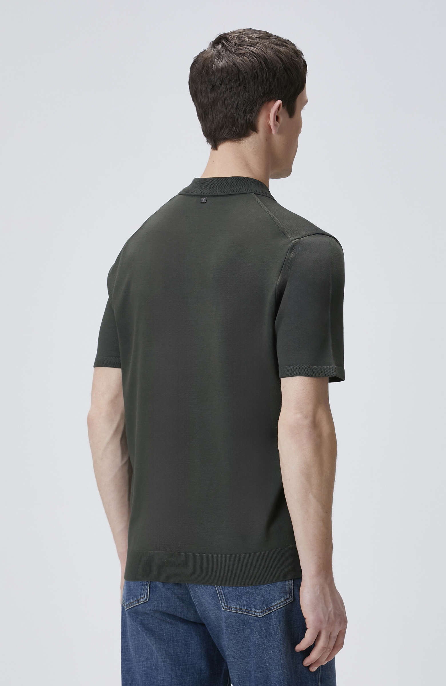 Haki Polo Gizli Patlı Fermuarlı Kazak