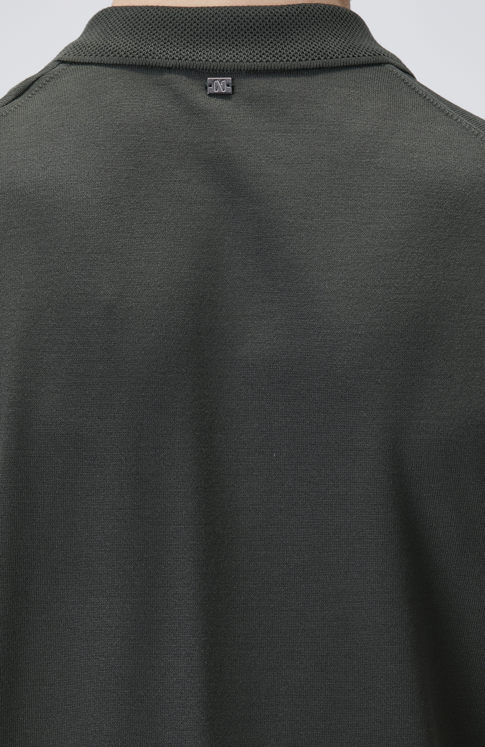 Haki Polo Gizli Patlı Fermuarlı Kazak