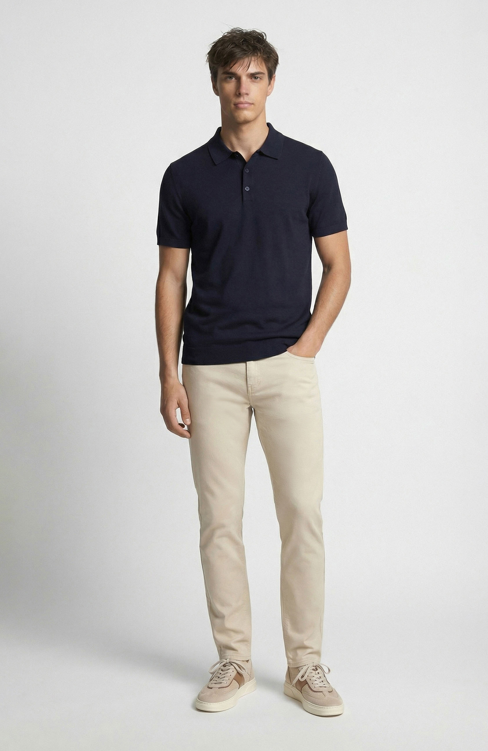 Lacivert Polo Yaka Kazak