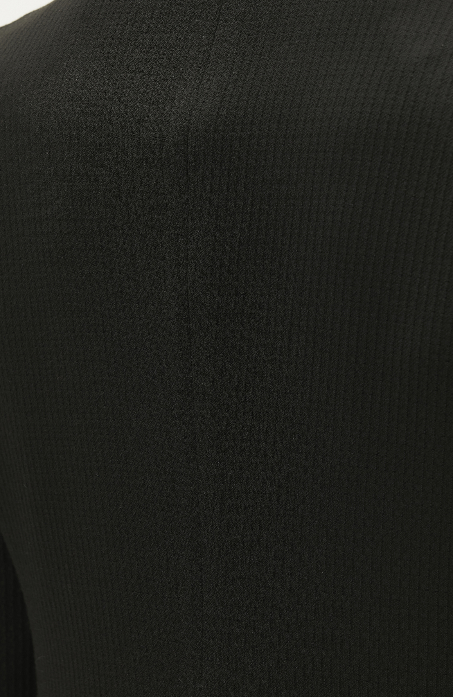 Slim Fit Siyah Mono Yaka Gofreli Örme Ceket