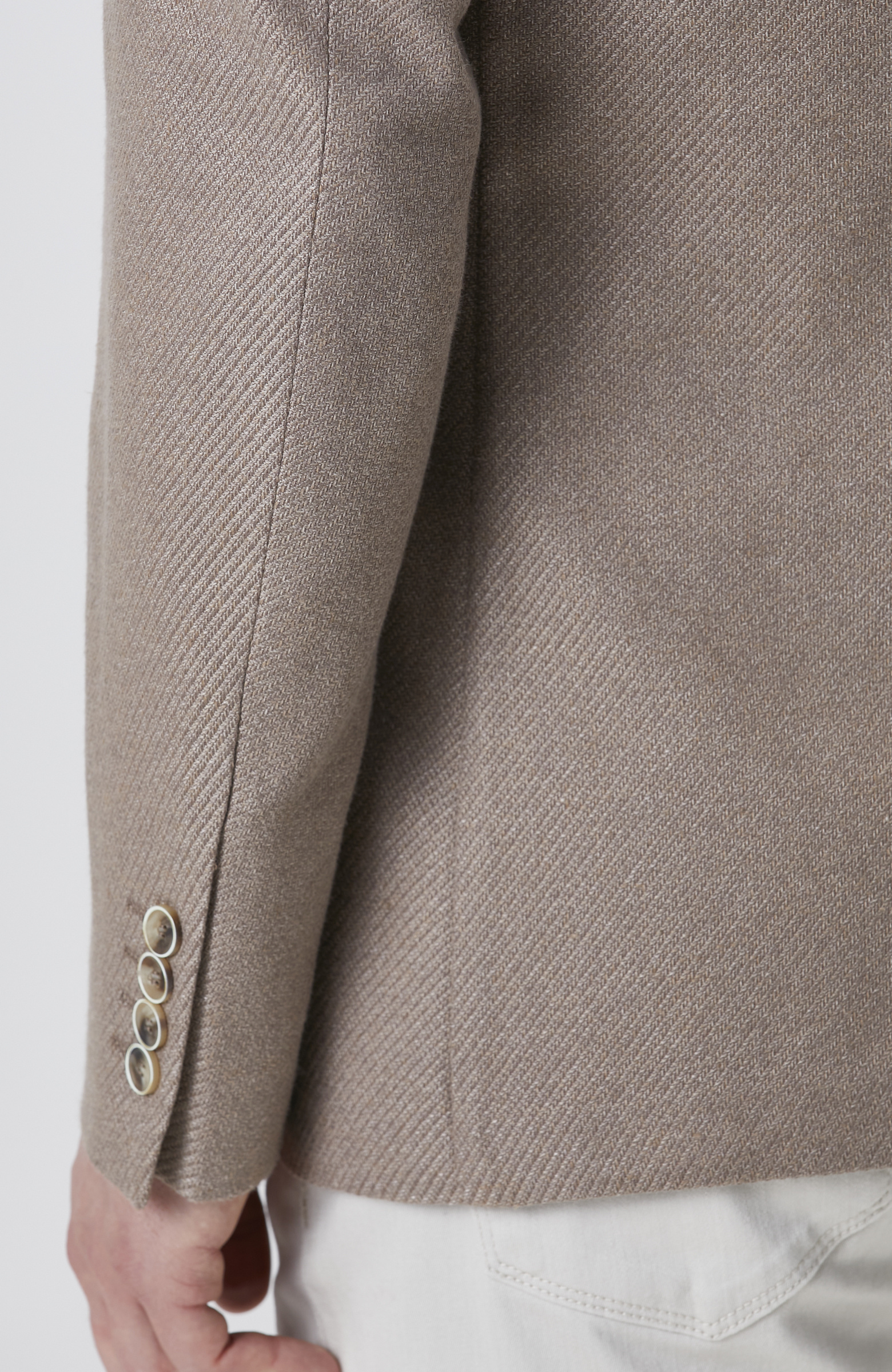 Kahverengi Slim Fit Jakarlı Dokuma Ceket