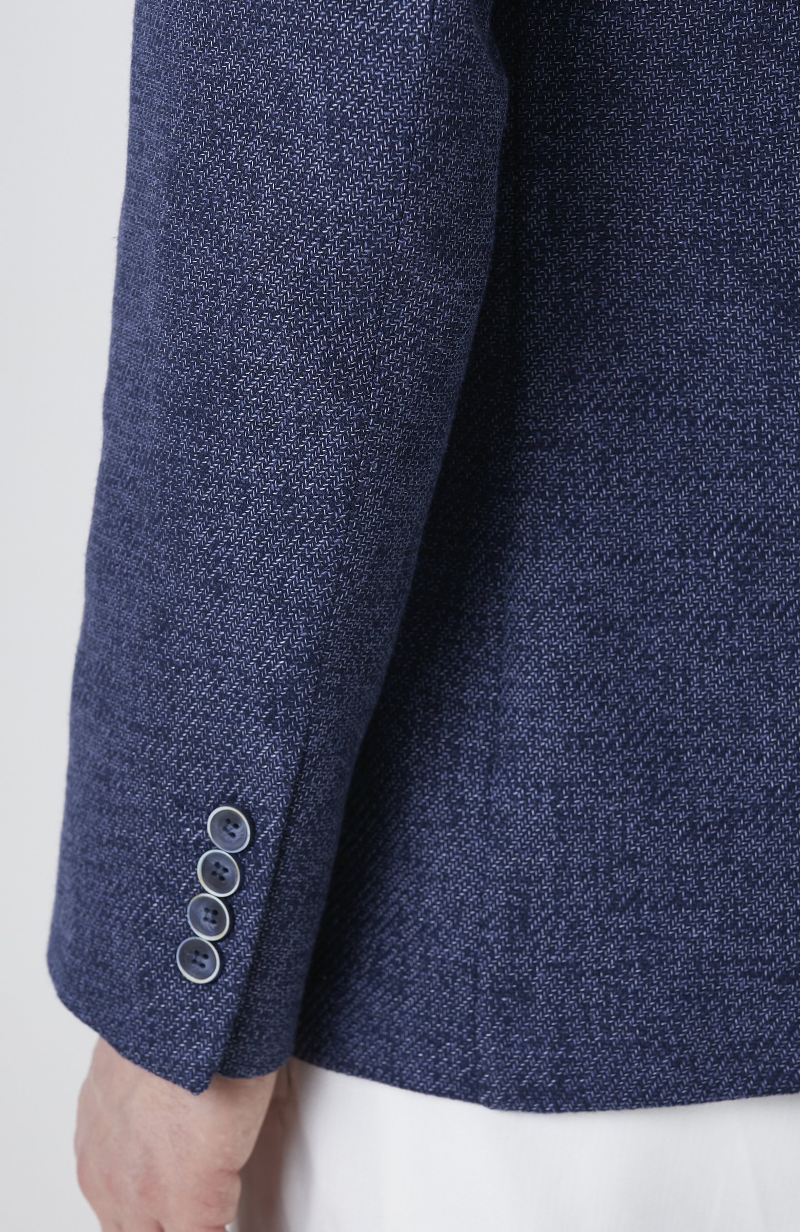 Lacivert Slim Fit Jakarlı Dokuma Ceket