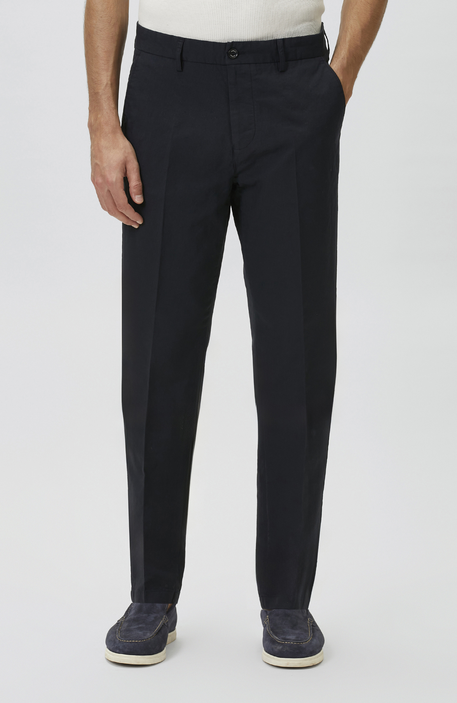 Lacivert Pileli Chino Casual Pantolon