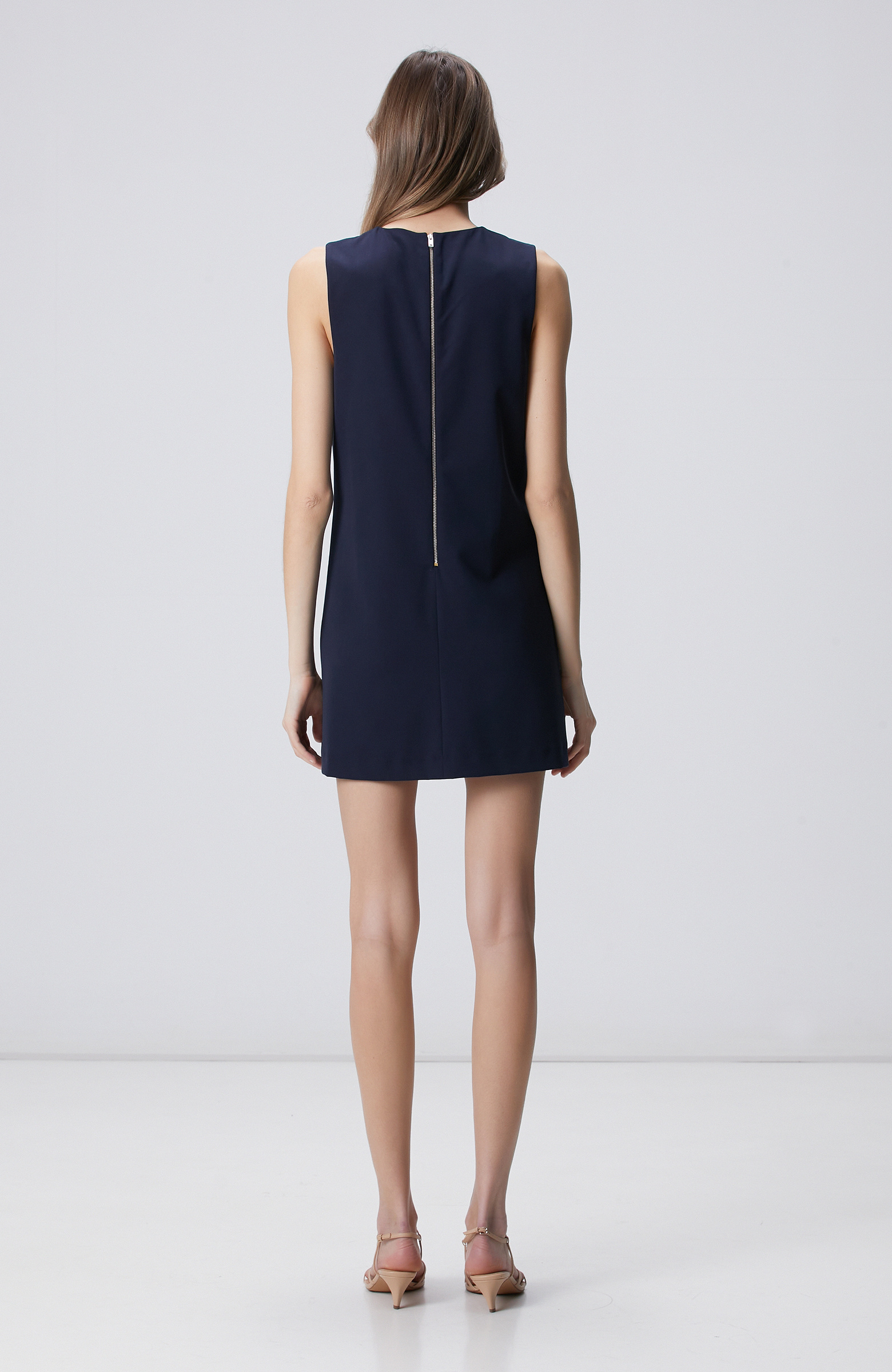 Navy Blue Gold Accessory Mini Dress