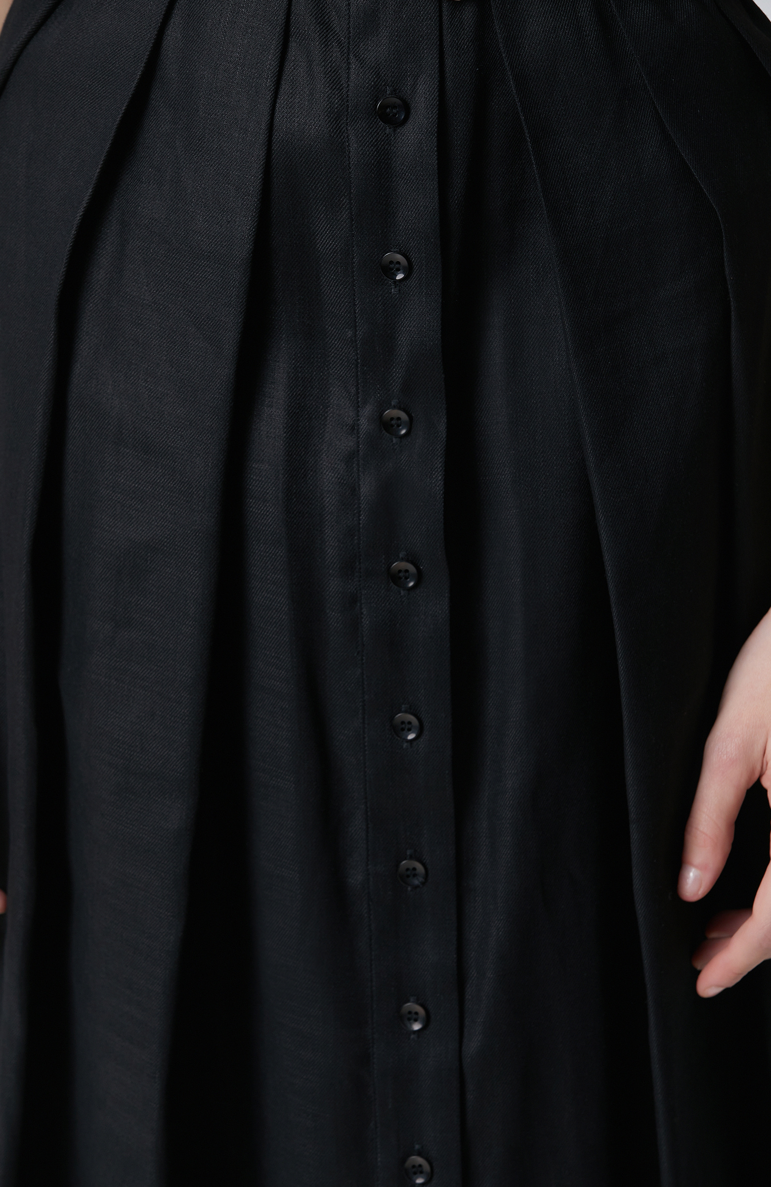 Off-White Linen Midi Dress