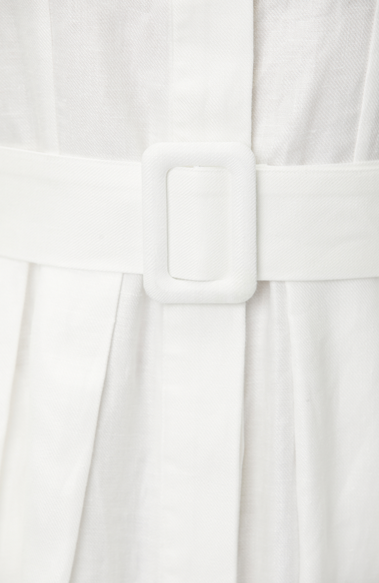Ecru Linen Midi Dress