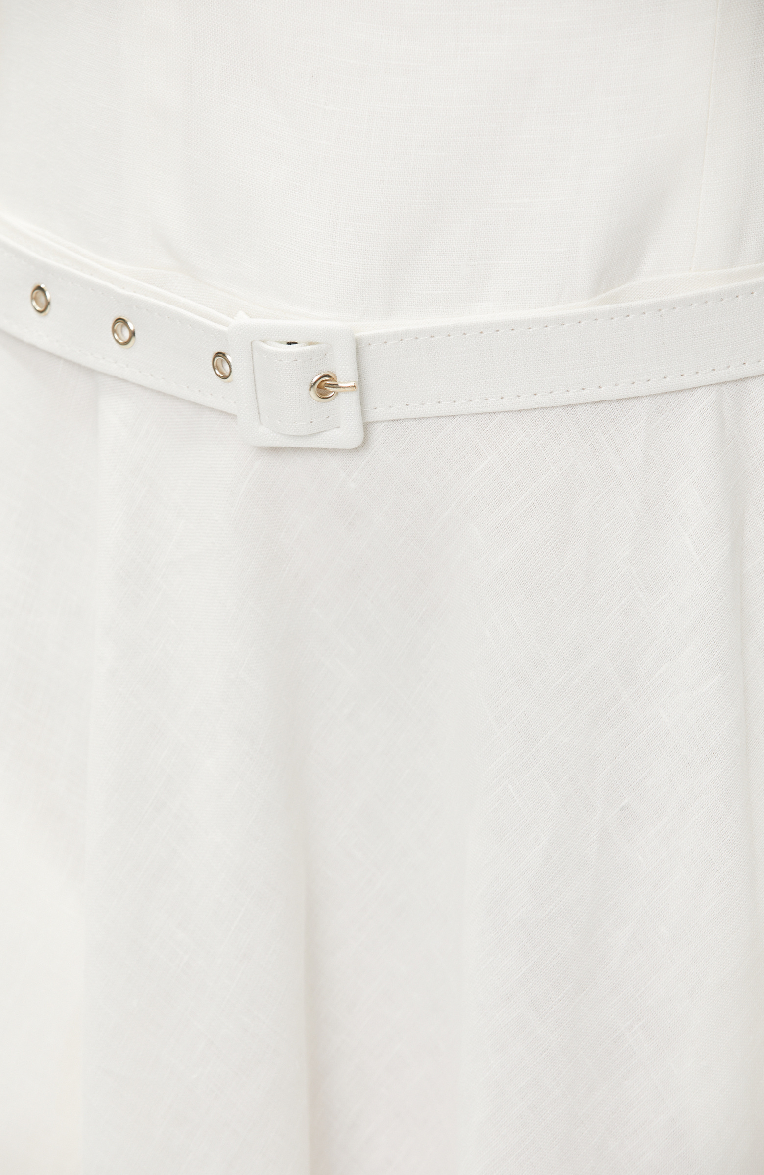 White Linen Midi Dress
