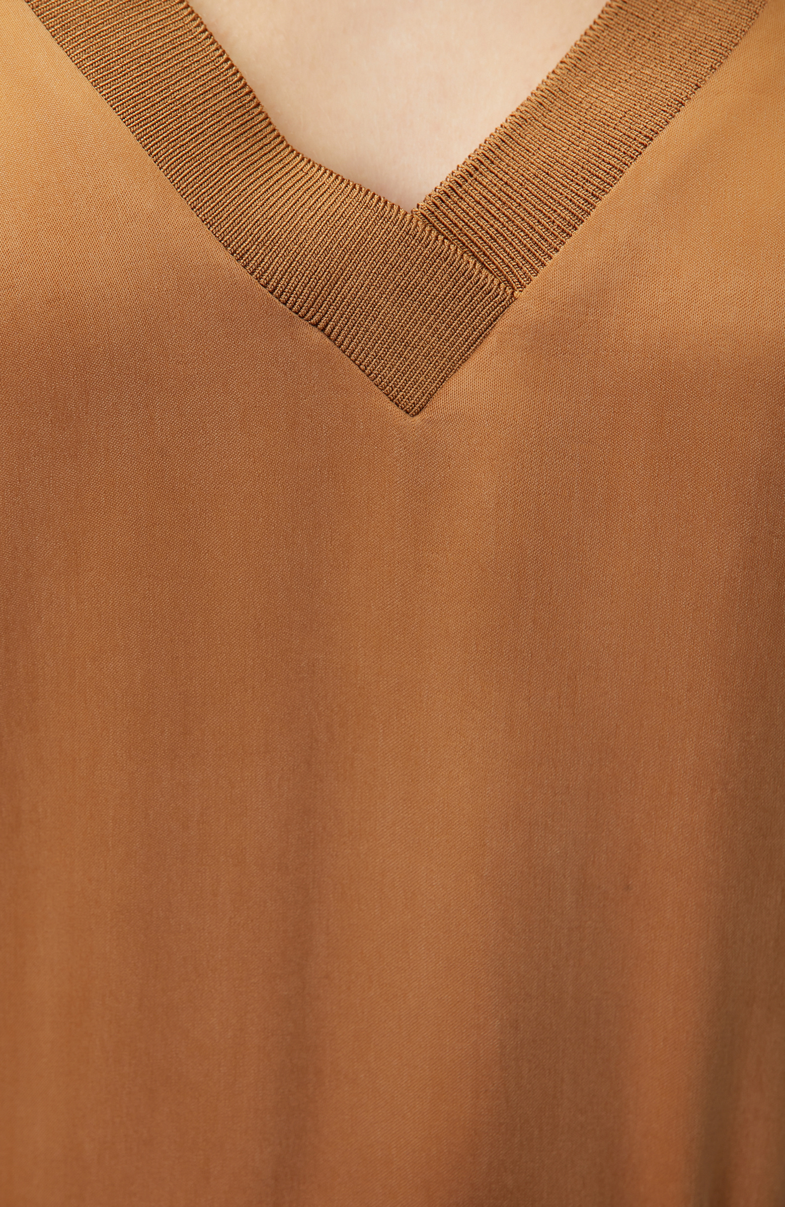 Camel Cupro Maxi Dress