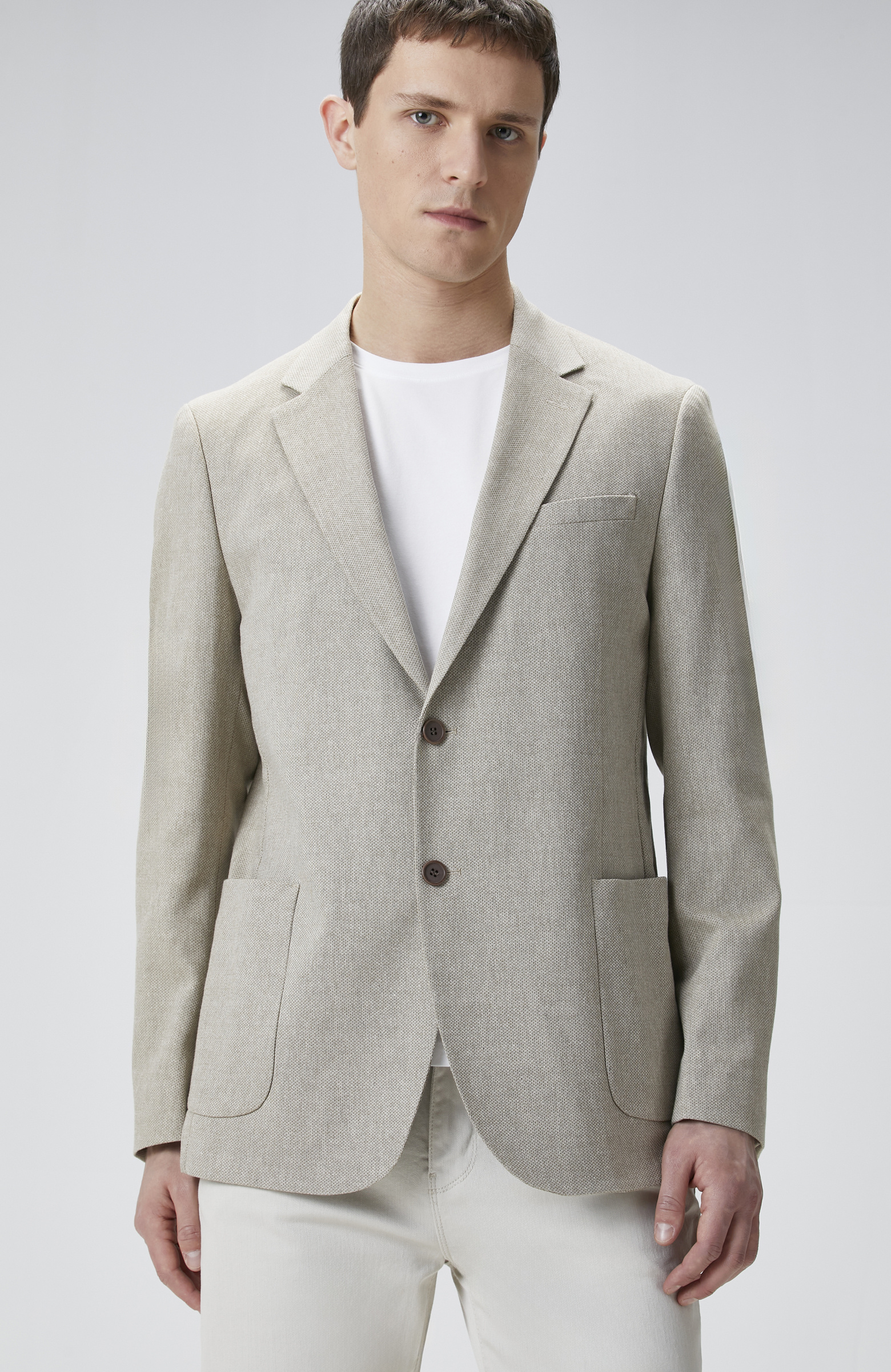 Bej Yün Karışımlı Ceket