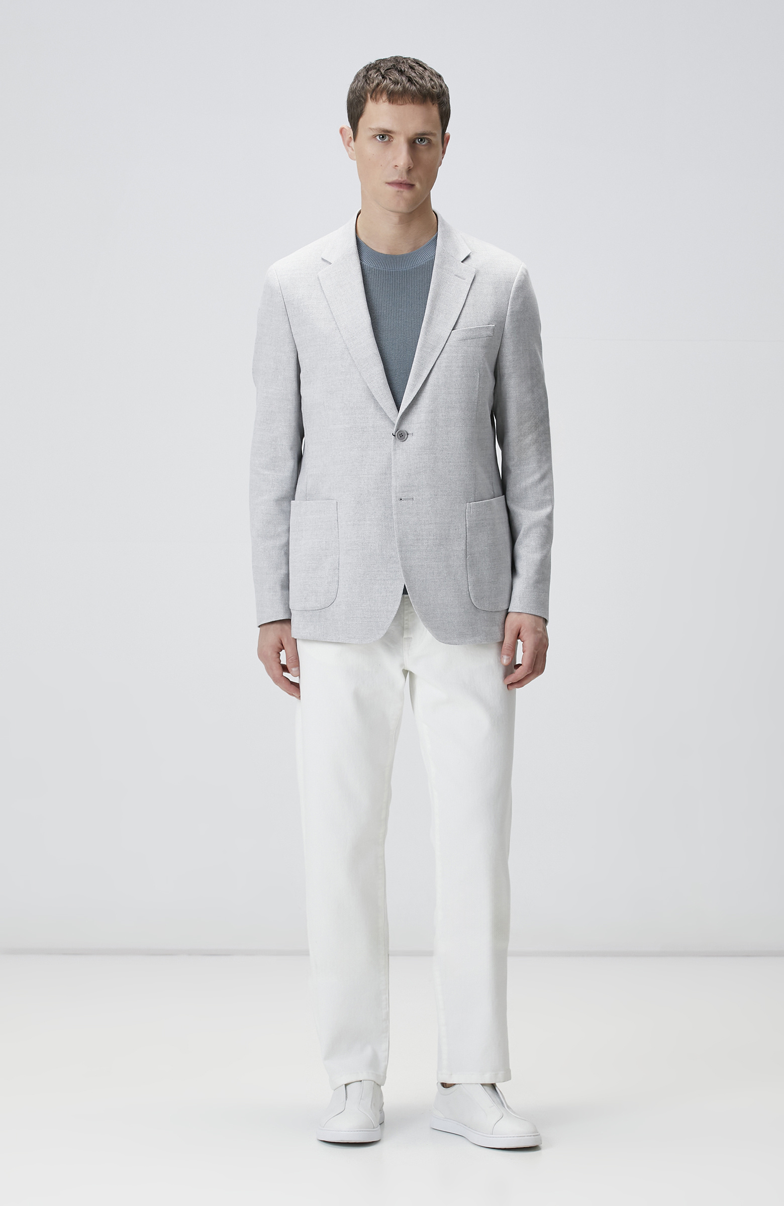 Gri Yün Karışımlı Ceket