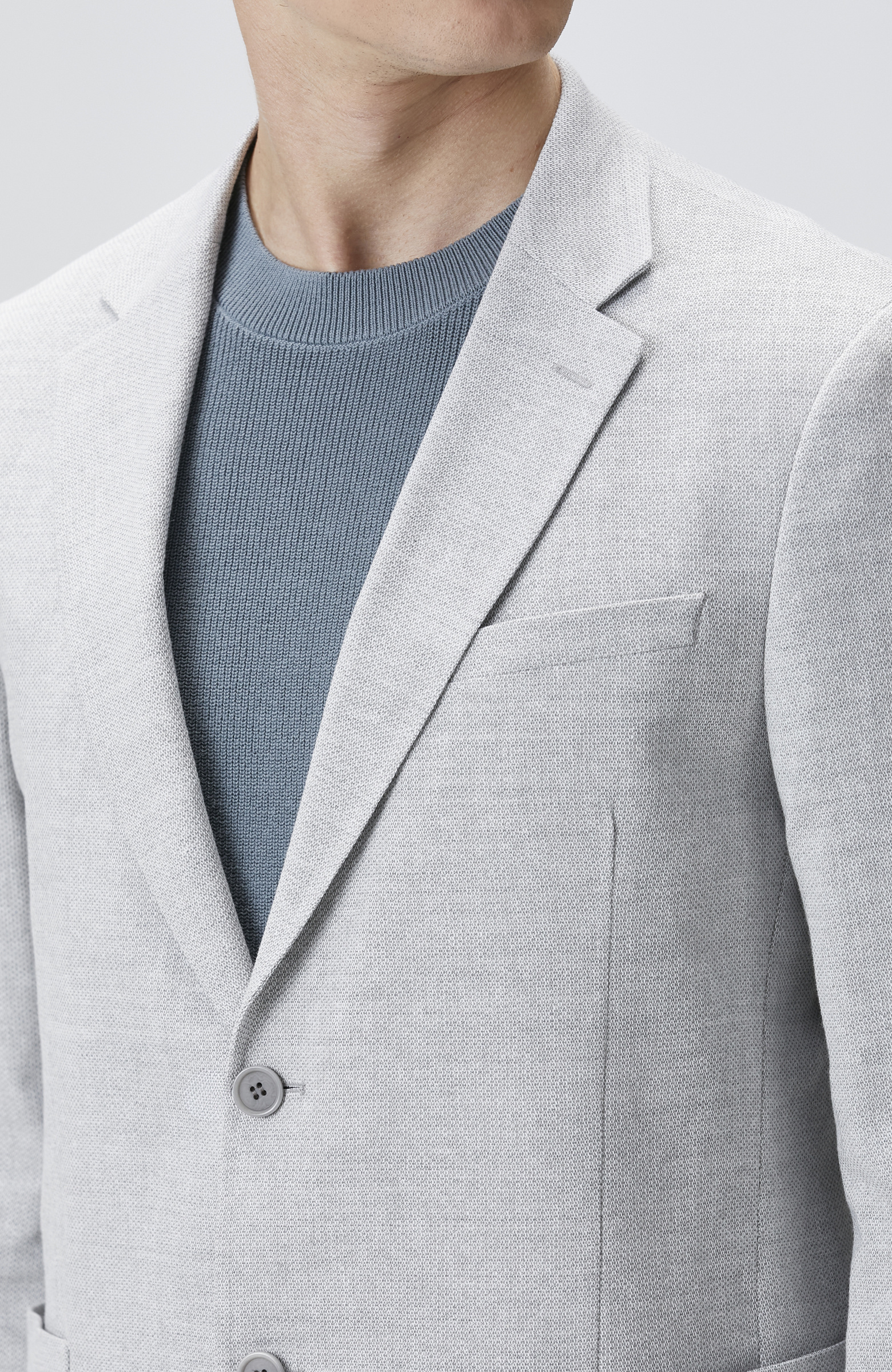 Gri Yün Karışımlı Ceket