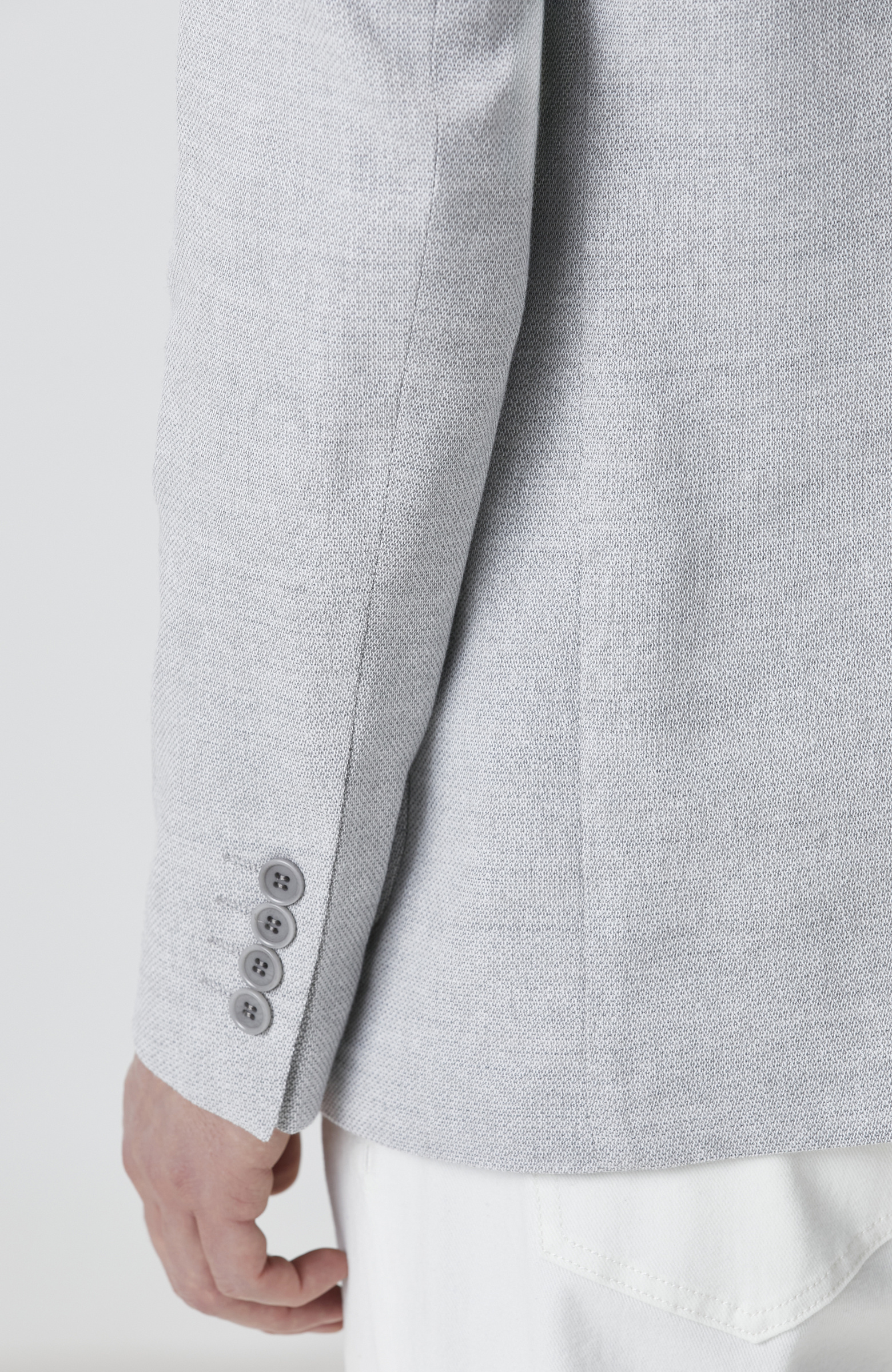 Gri Yün Karışımlı Ceket