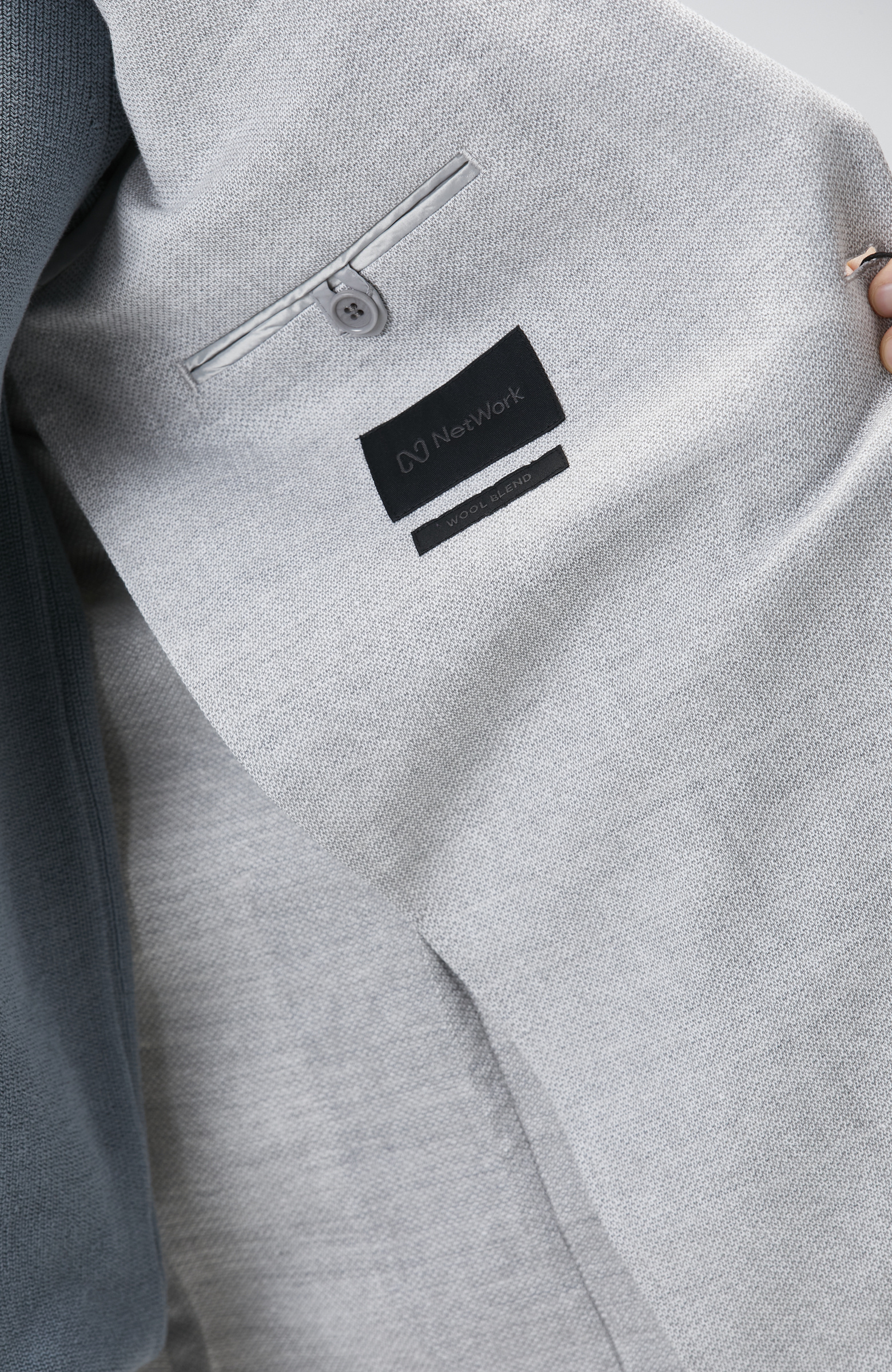 Gri Yün Karışımlı Ceket