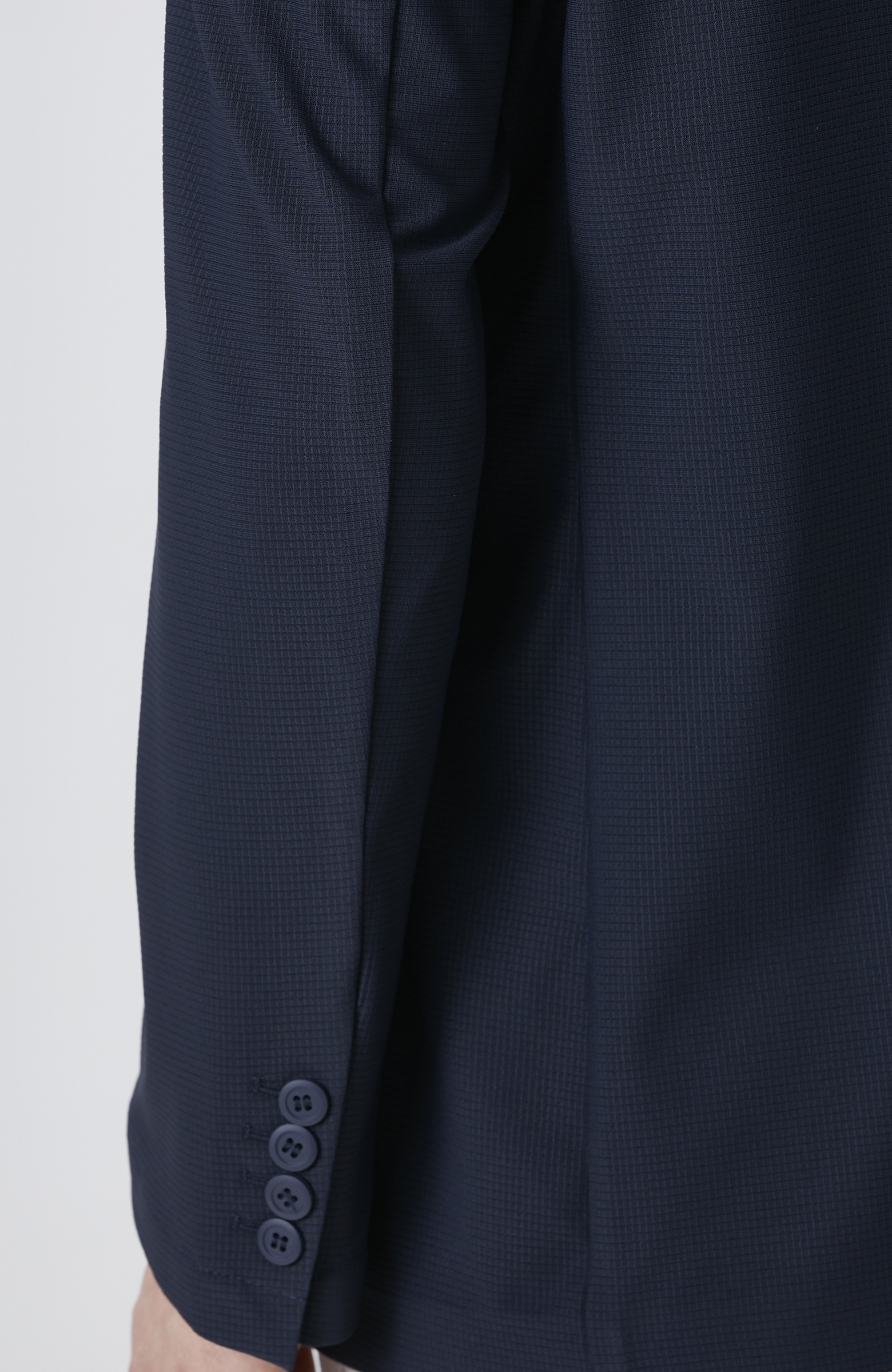 Lacivert Jakarlı Örme Ceket