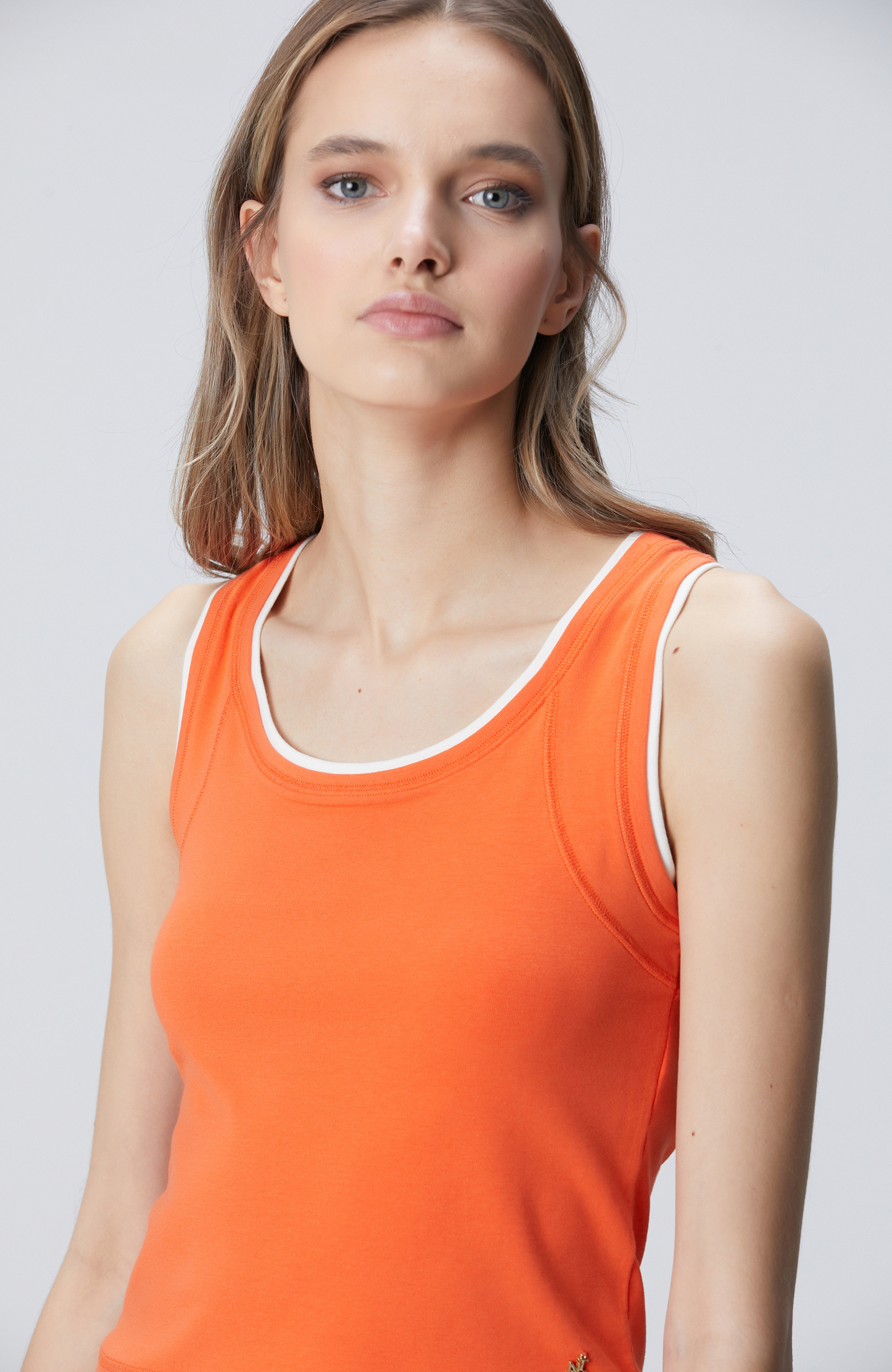 N-Tech Turuncu Çift Renk Detaylı Atlet