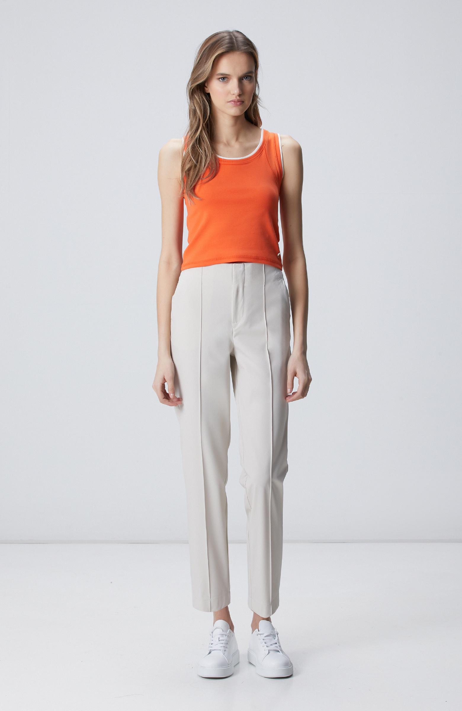 N-Tech Turuncu Çift Renk Detaylı Atlet