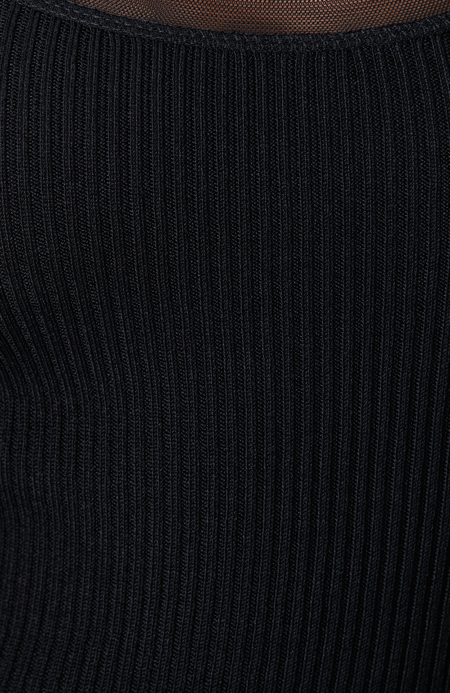 Siyah Tül Garni Detaylı Triko Atlet