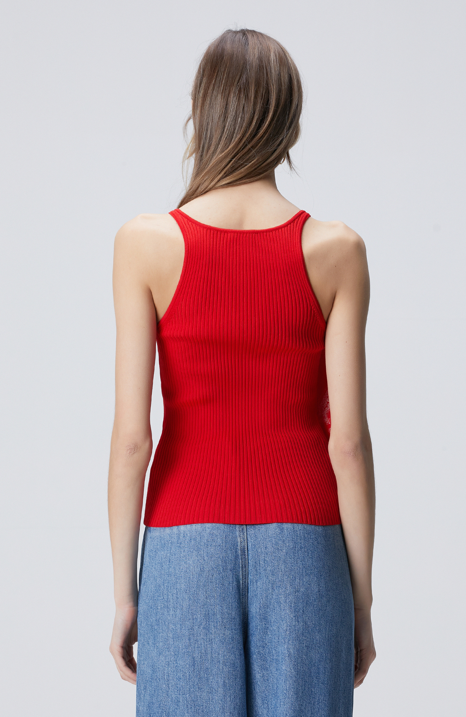 Kırmızı Aksesuarlı Triko Atlet