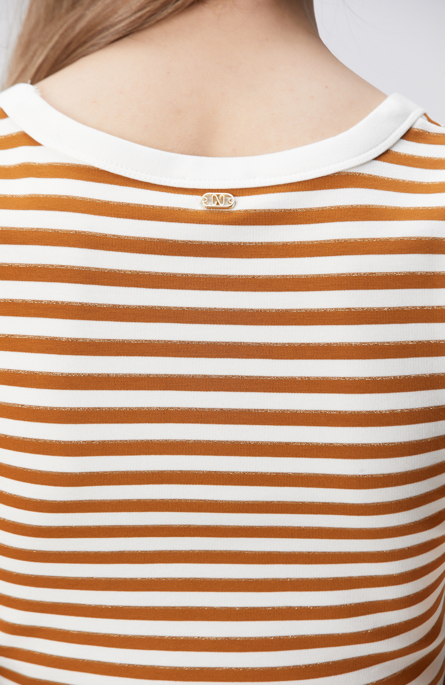 Beyaz Tütün Çizgili Örme Atlet