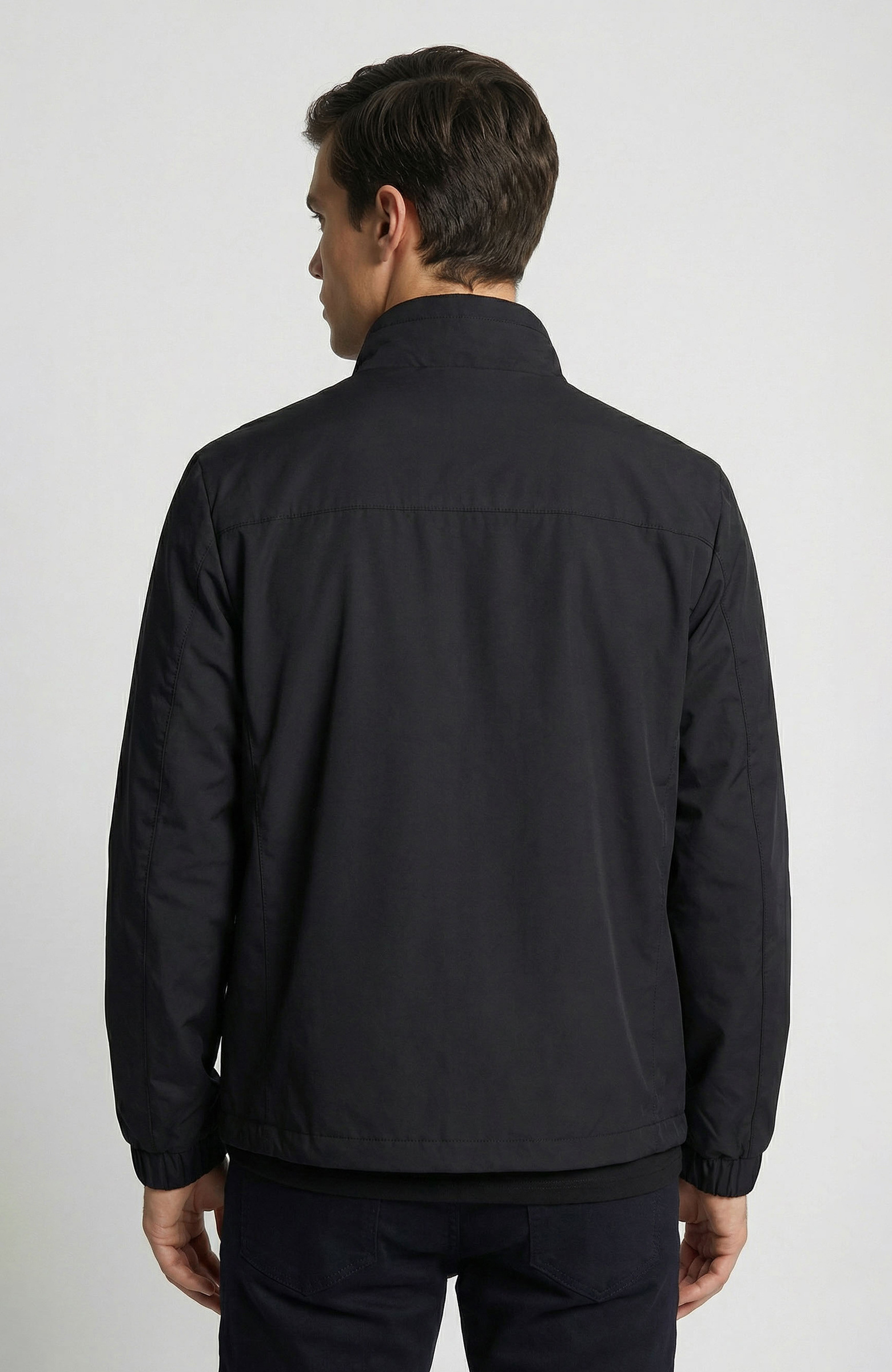 Lacivert Dik Yaka Mont