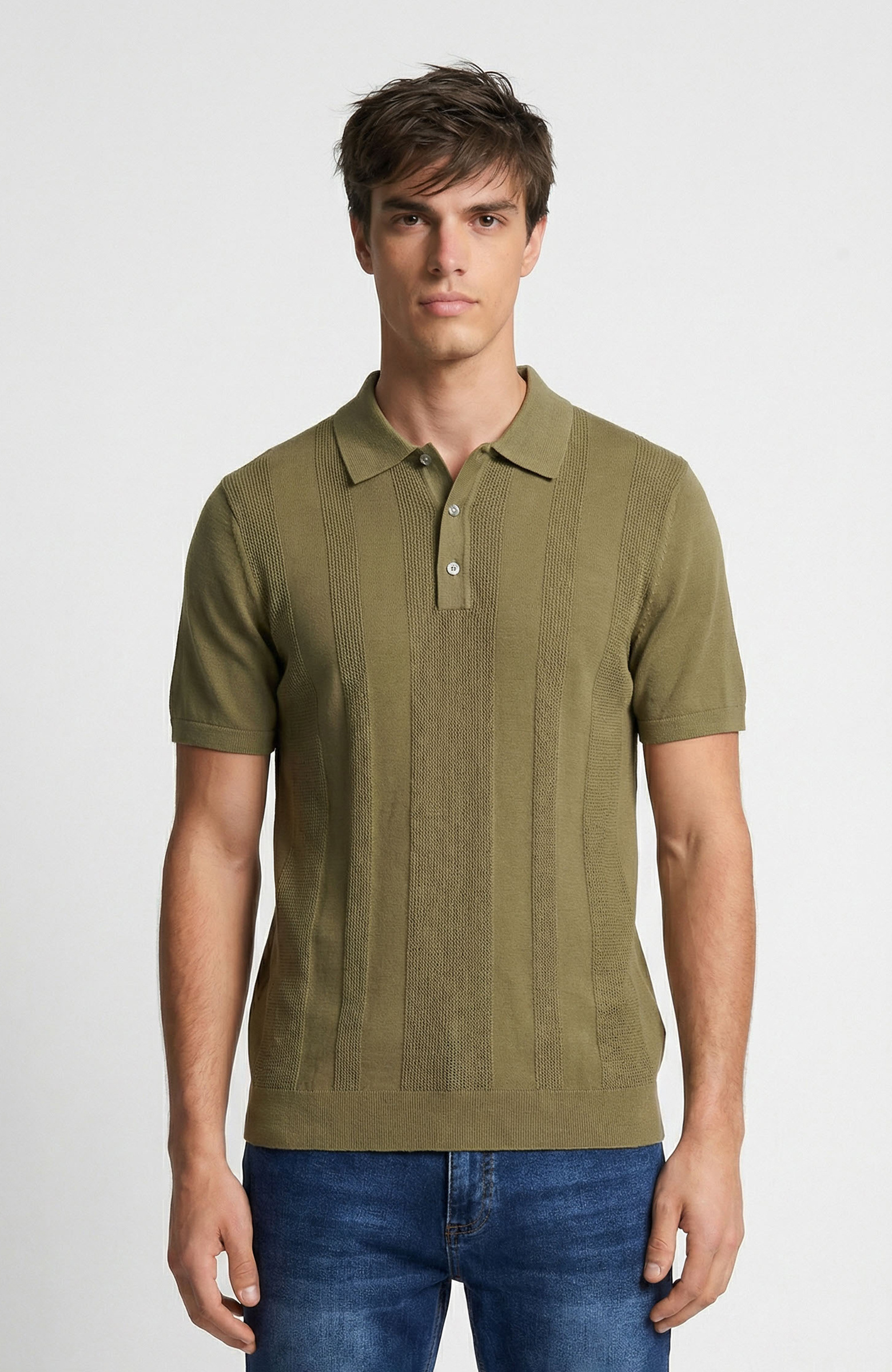 Haki Desenli Triko Kazak