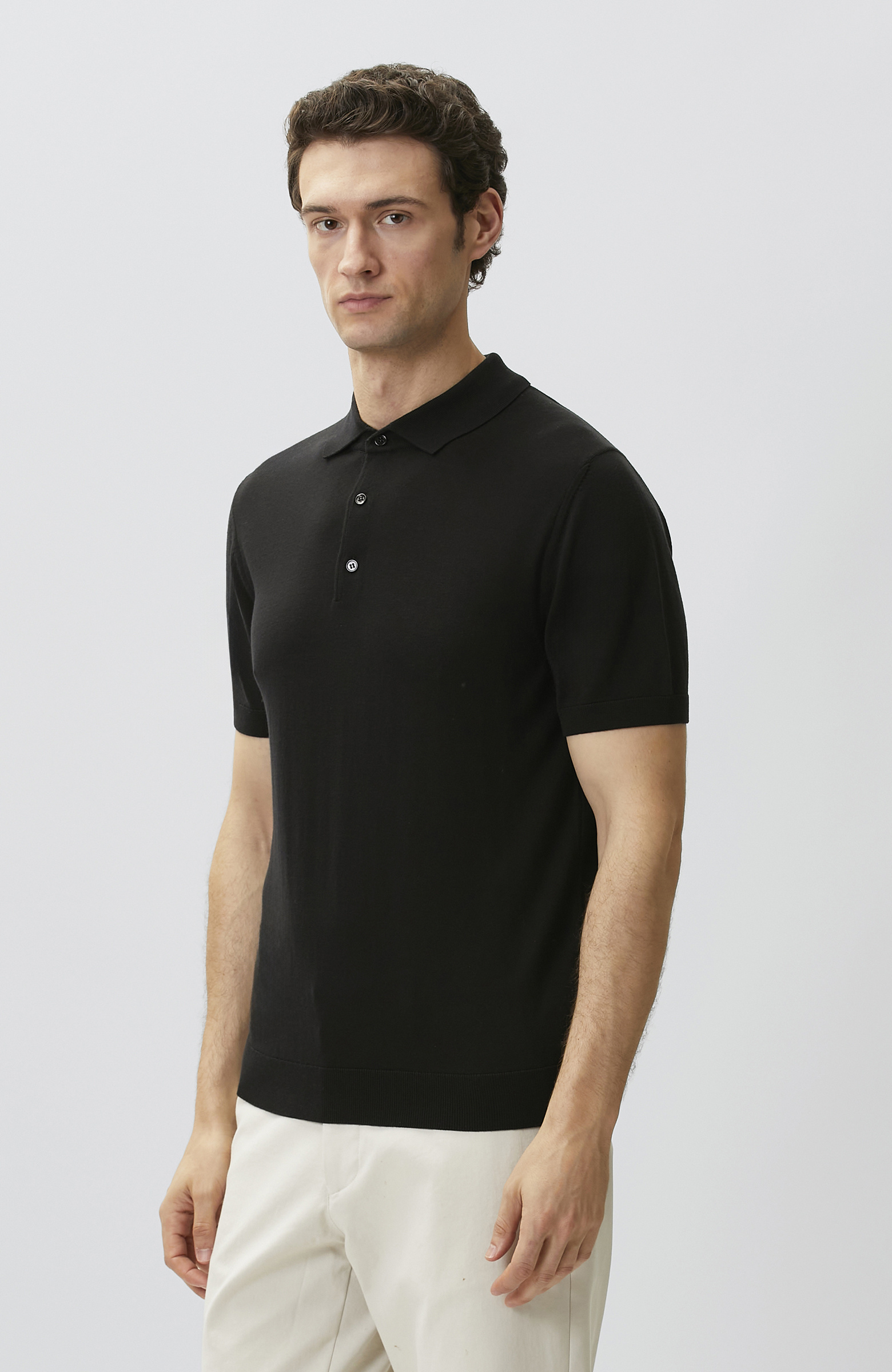 Black Polo Neck Basic Knitwear Sweater