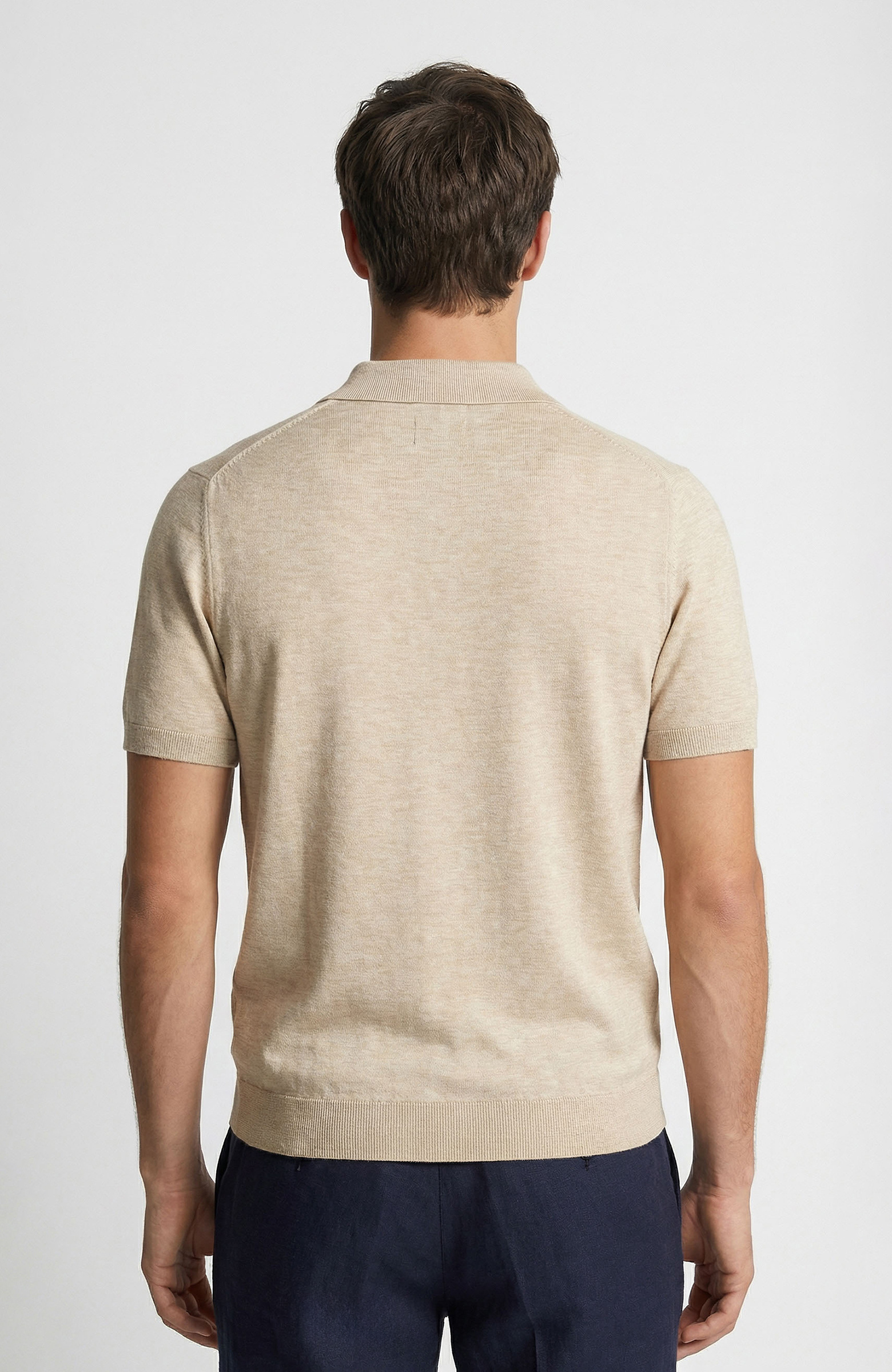 Bej Melanj Polo Yaka Basic Triko Kazak