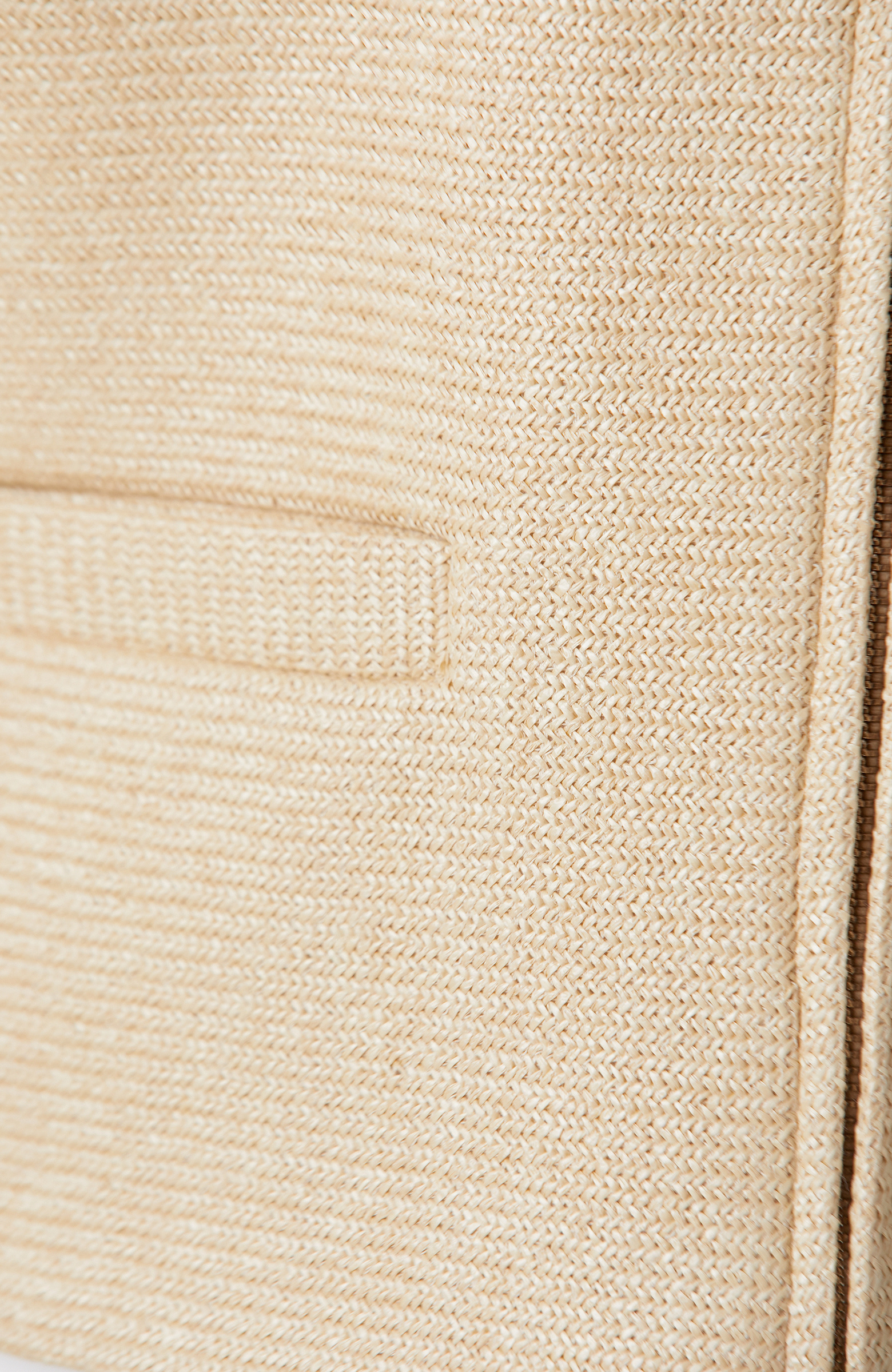 Beige Raffia Short Sleeve Coat