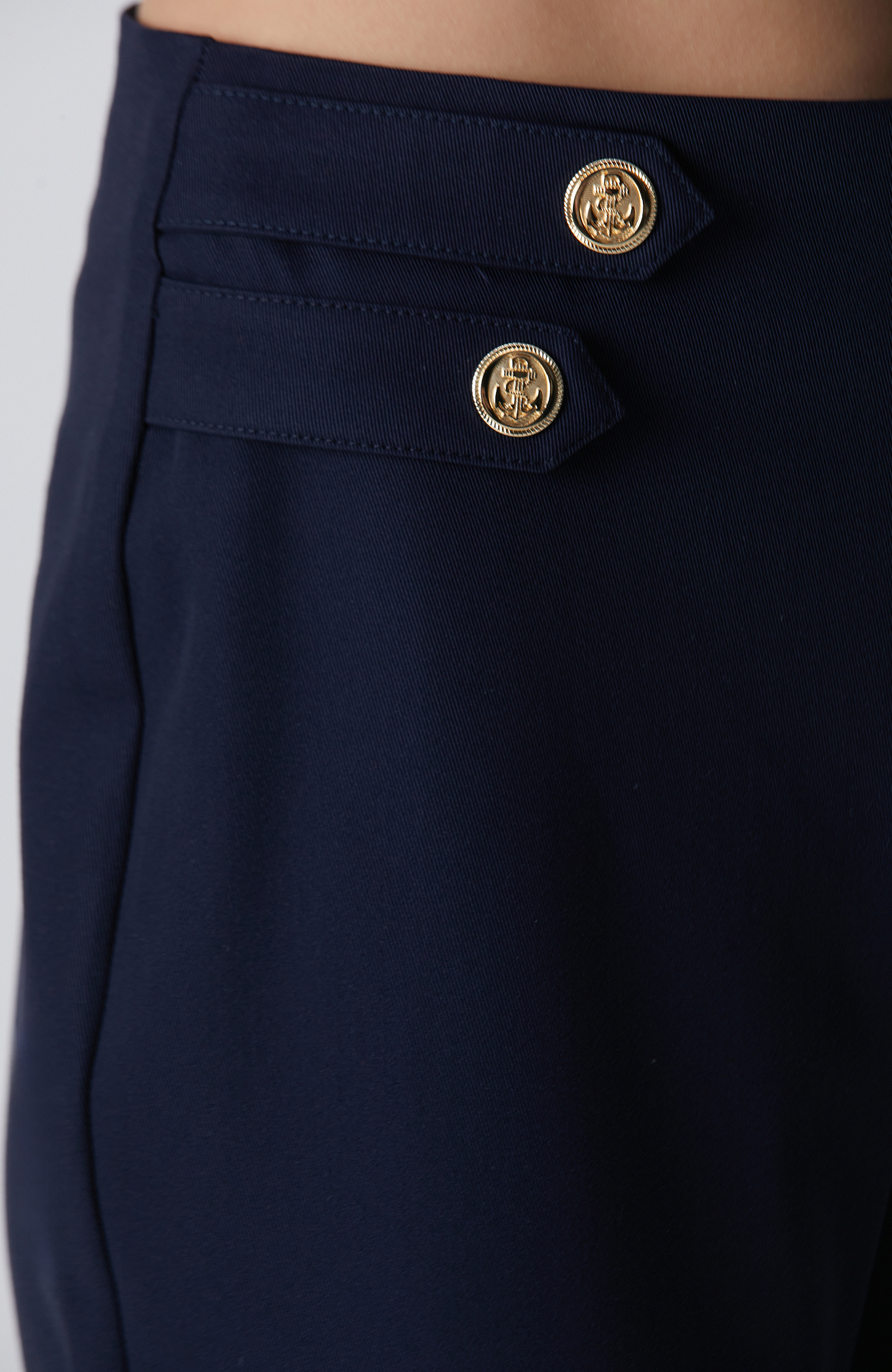 Lacivert Beli Aksesuarlı Şort