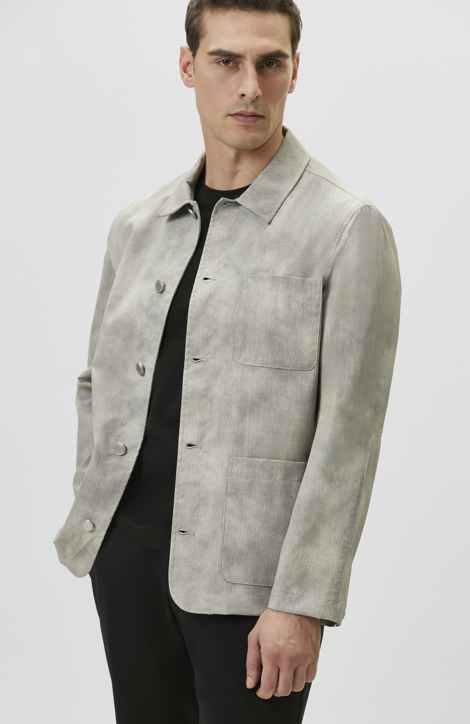 Bej Gömlek Yaka Desenli Ceket