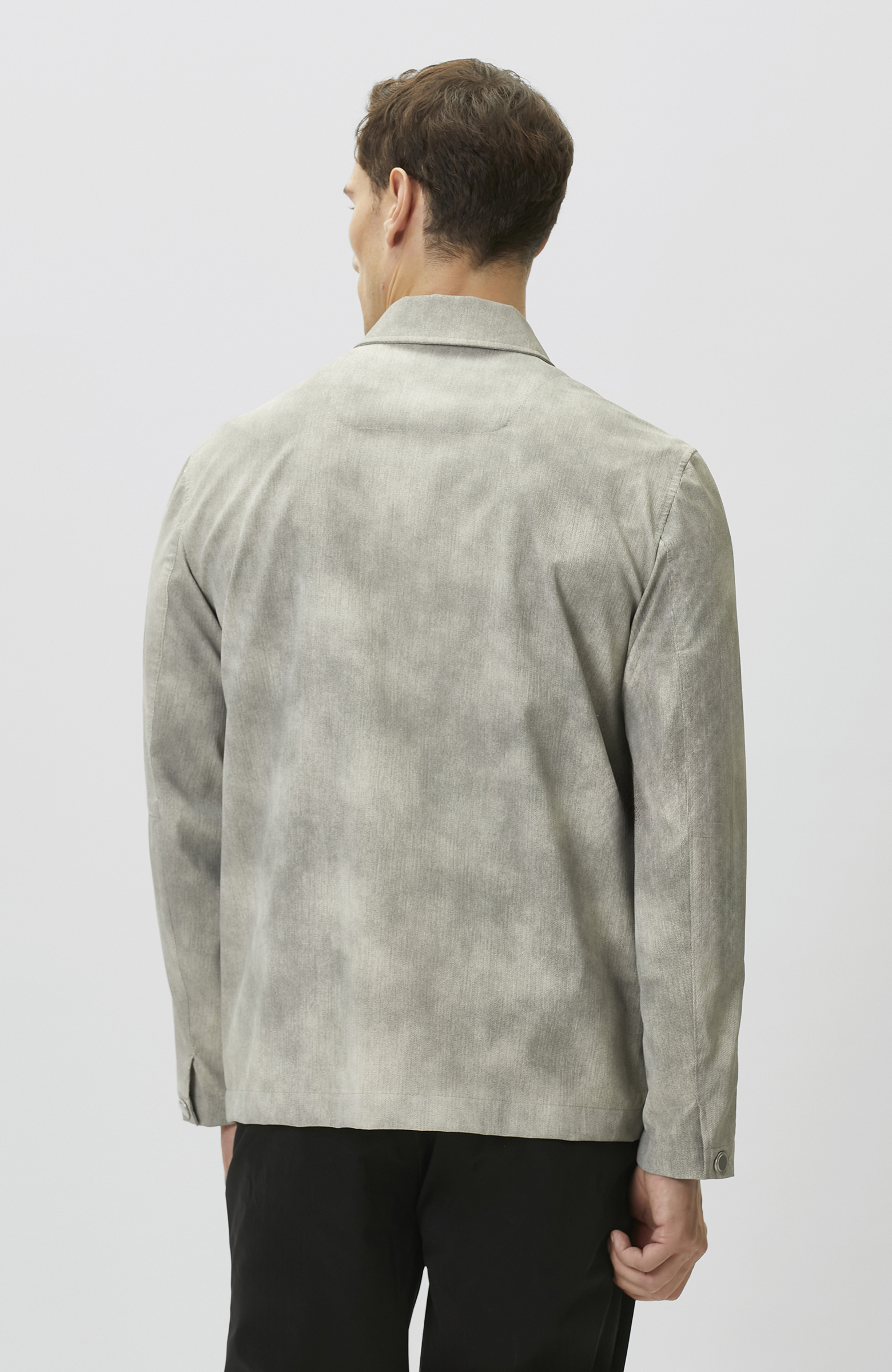 Bej Gömlek Yaka Desenli Ceket