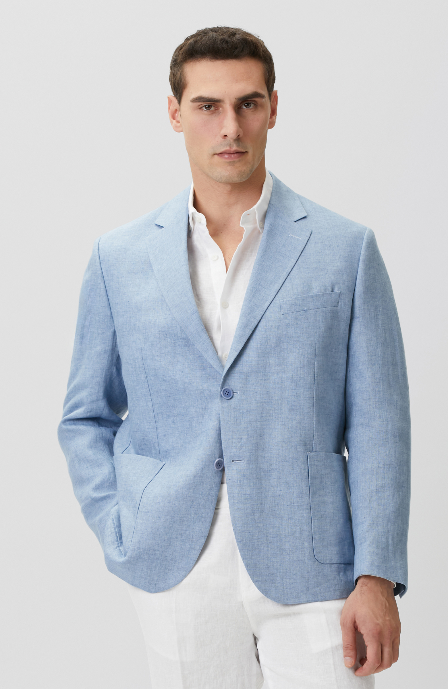 Mavi Klasik Keten Ceket