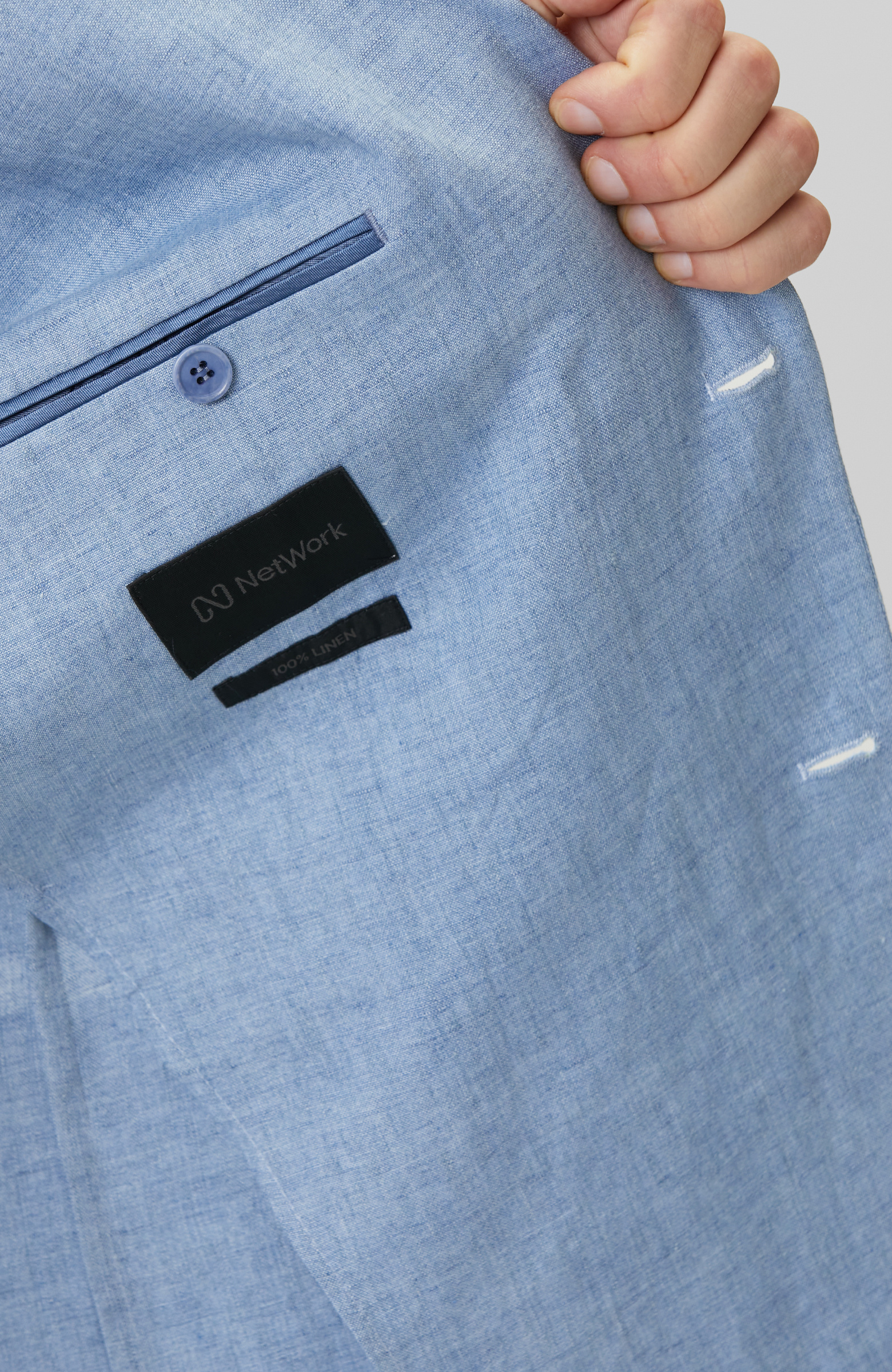 Mavi Klasik Keten Ceket