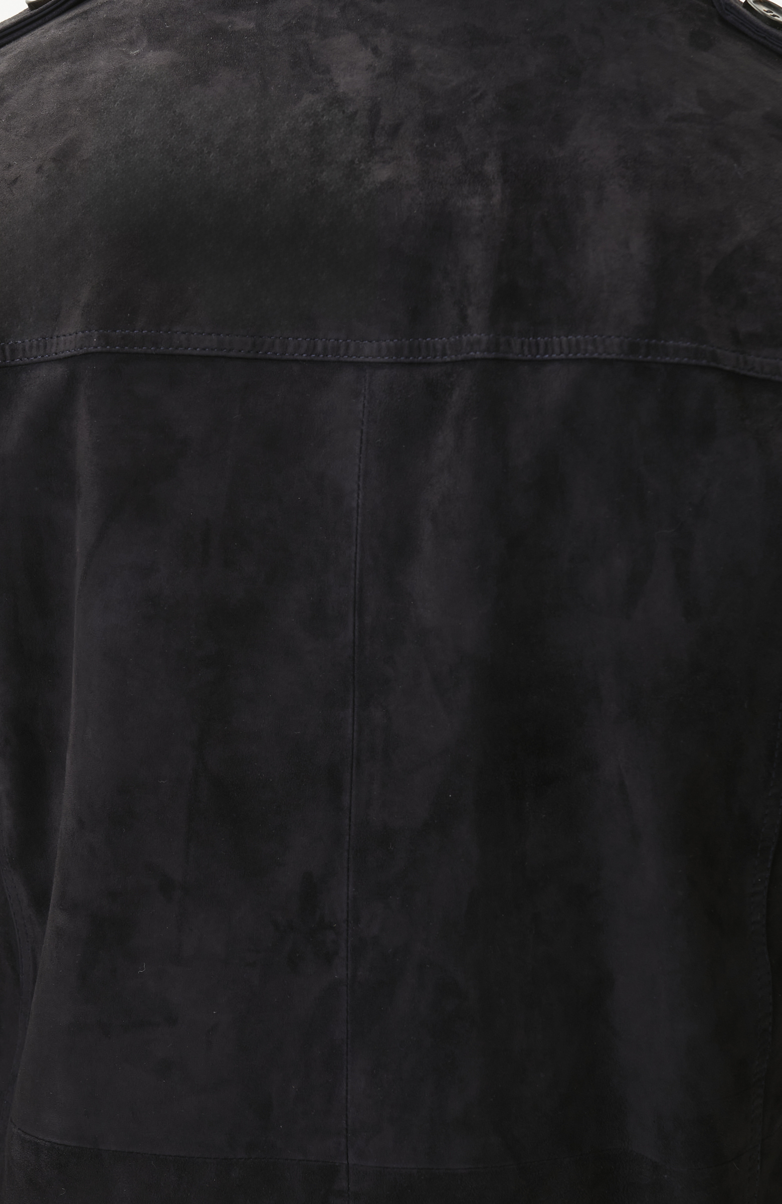 Navy Blue Leather Topcoat