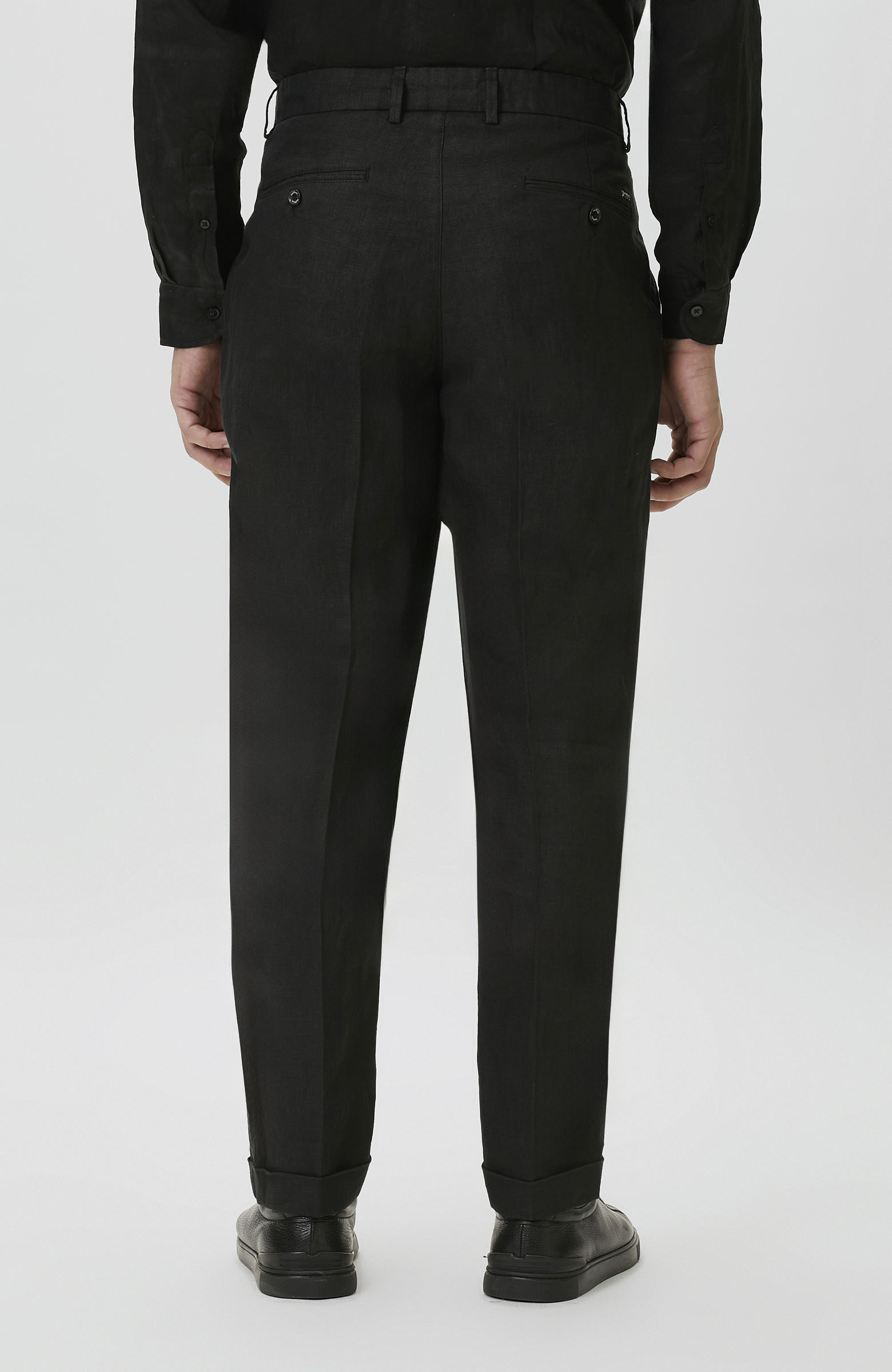 Siyah Keten Jogger Pantolon