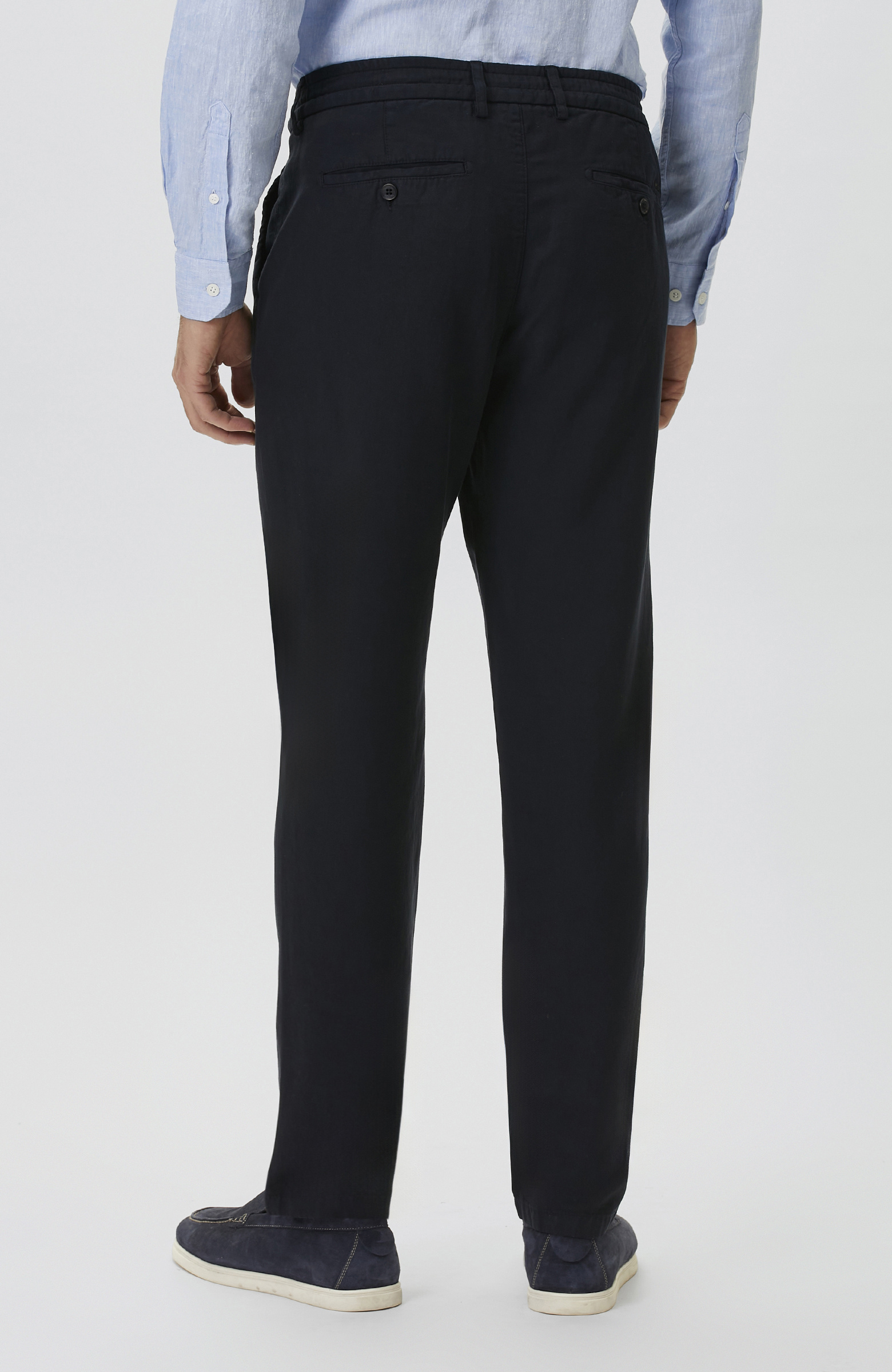 Lacivert Diyagonal Lyocell Karışımlı Jogger Pantolon