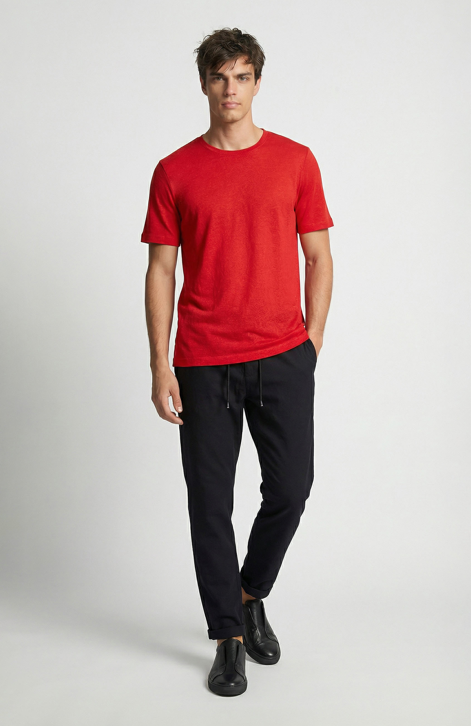 Siyah Diyagonal Jogger Pantolon