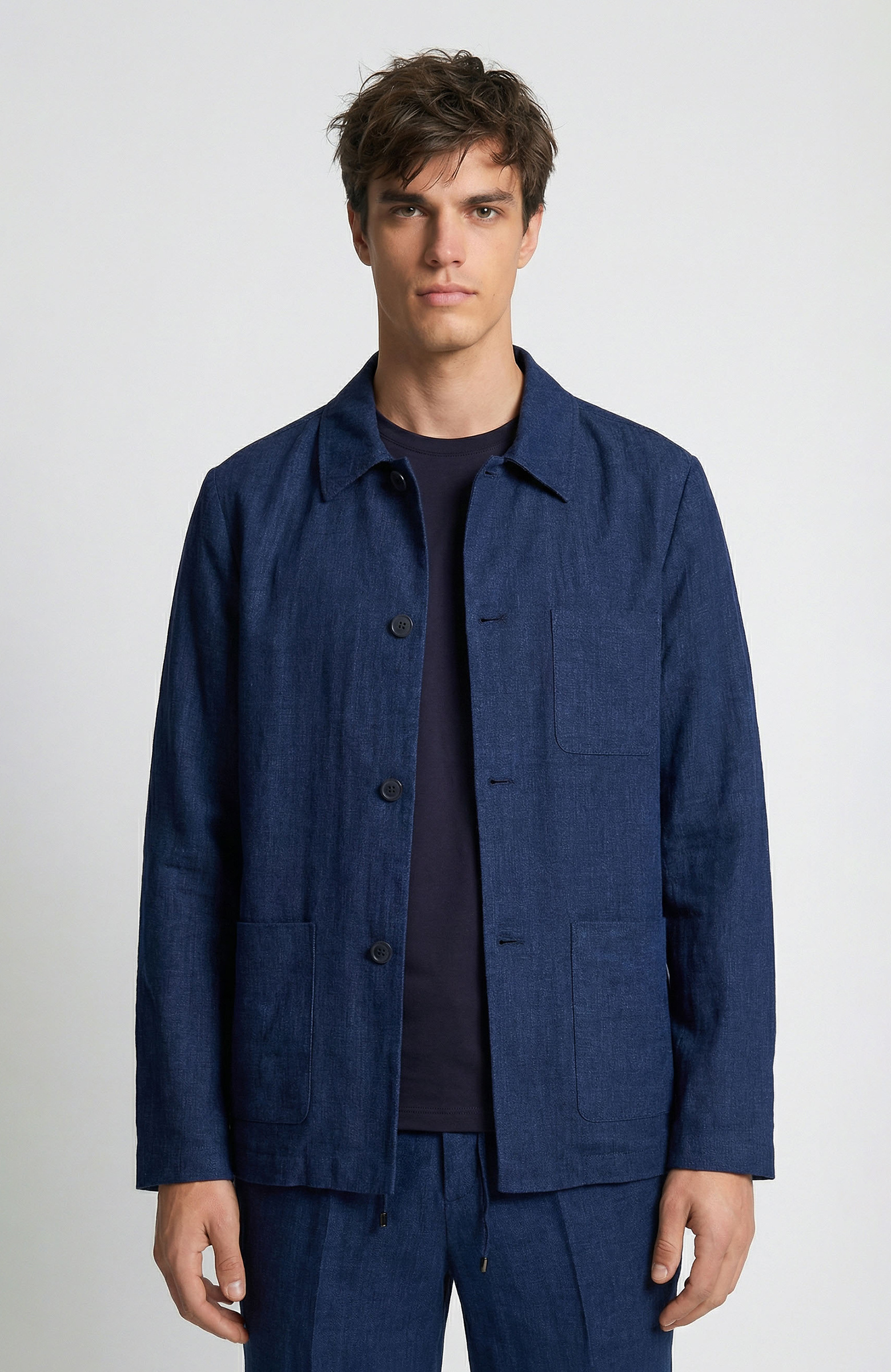 Lacivert Keten Spor Ceket