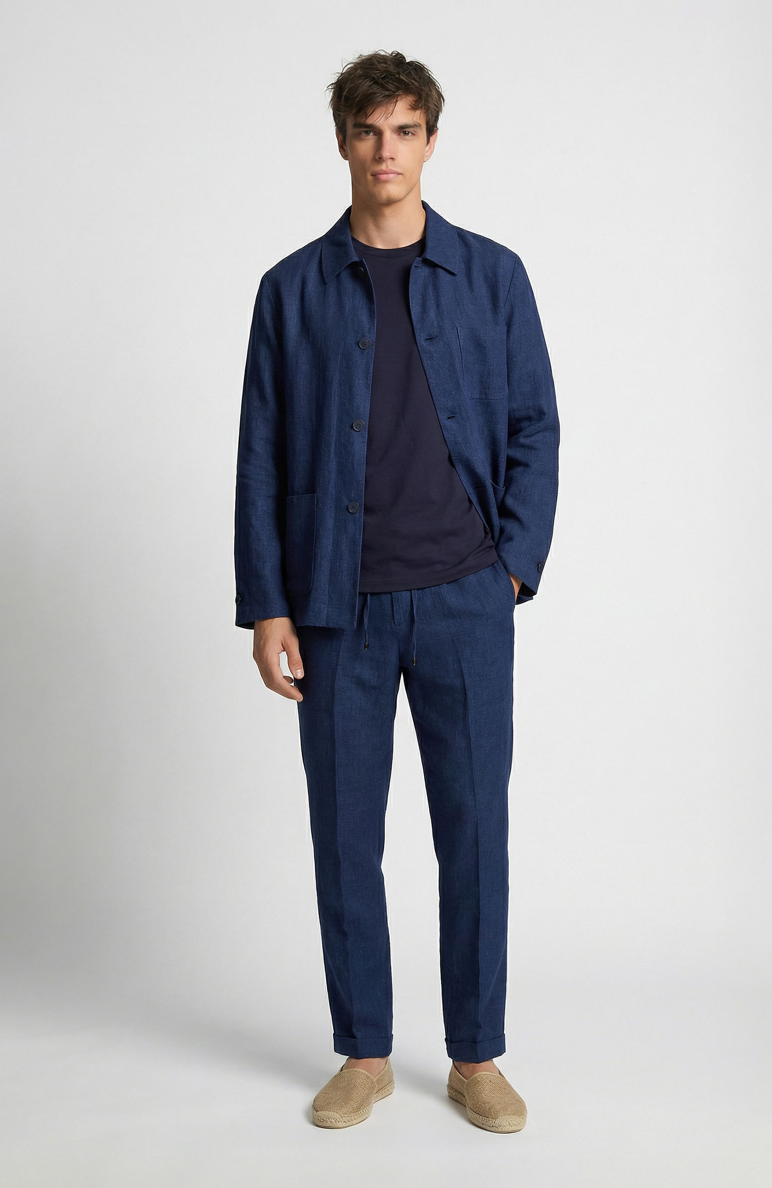 Lacivert Keten Spor Ceket