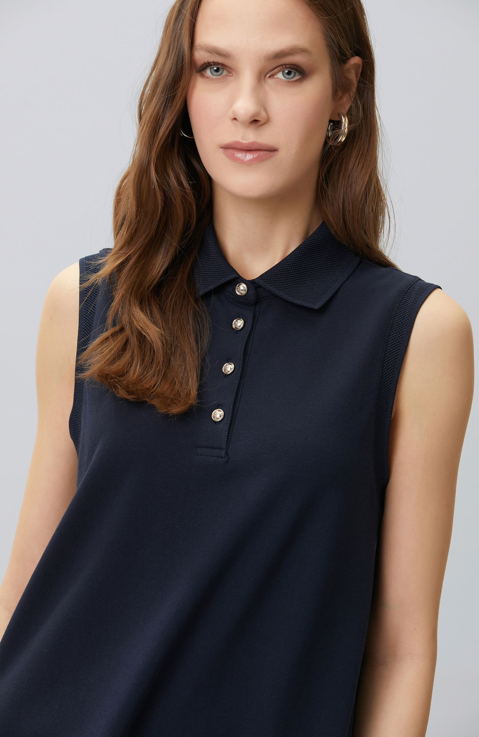 Navy Blue Paisley Pattern Garnished Knitted Dress