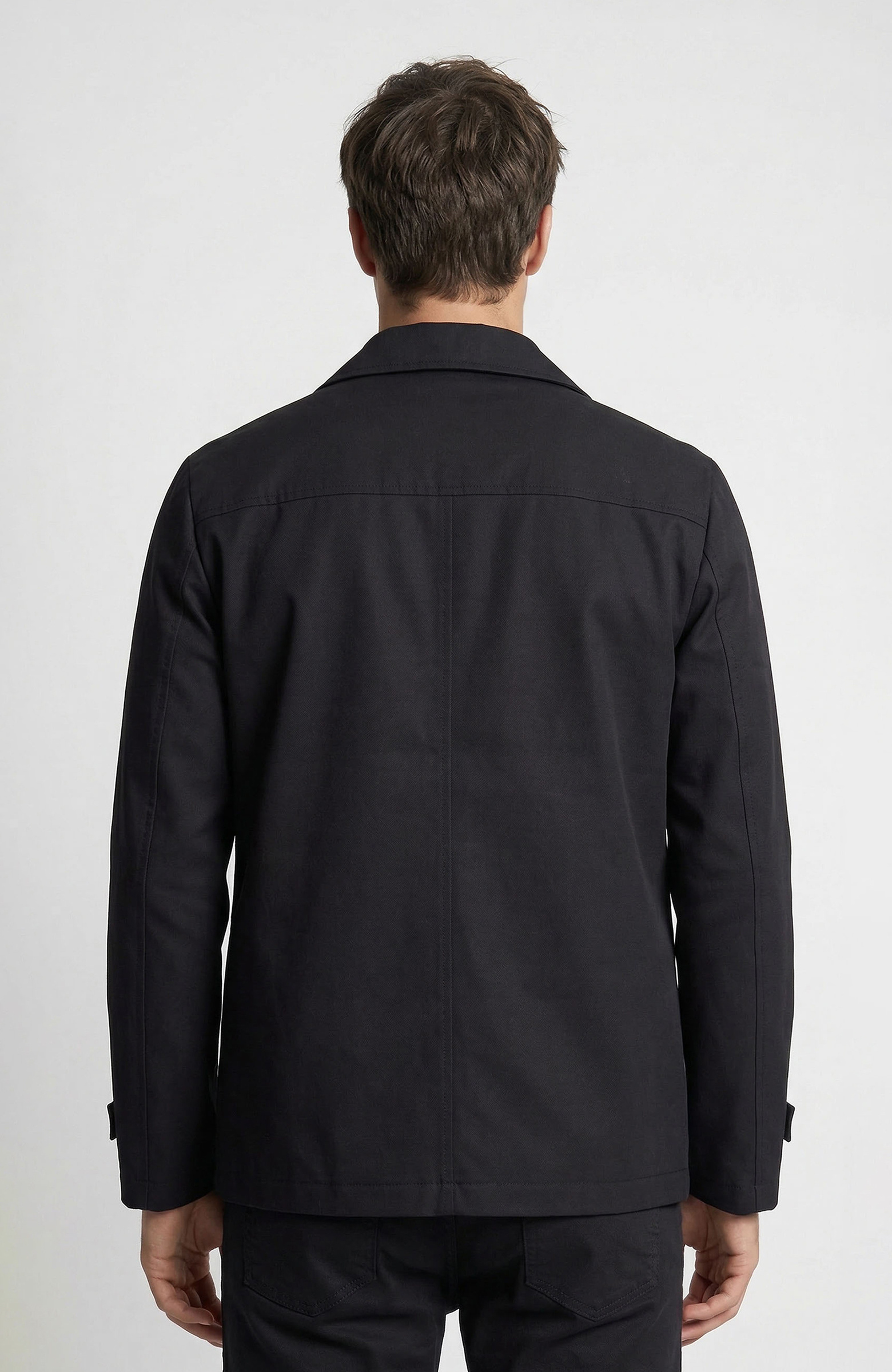 Siyah Kruvaze Yaka Pardösü