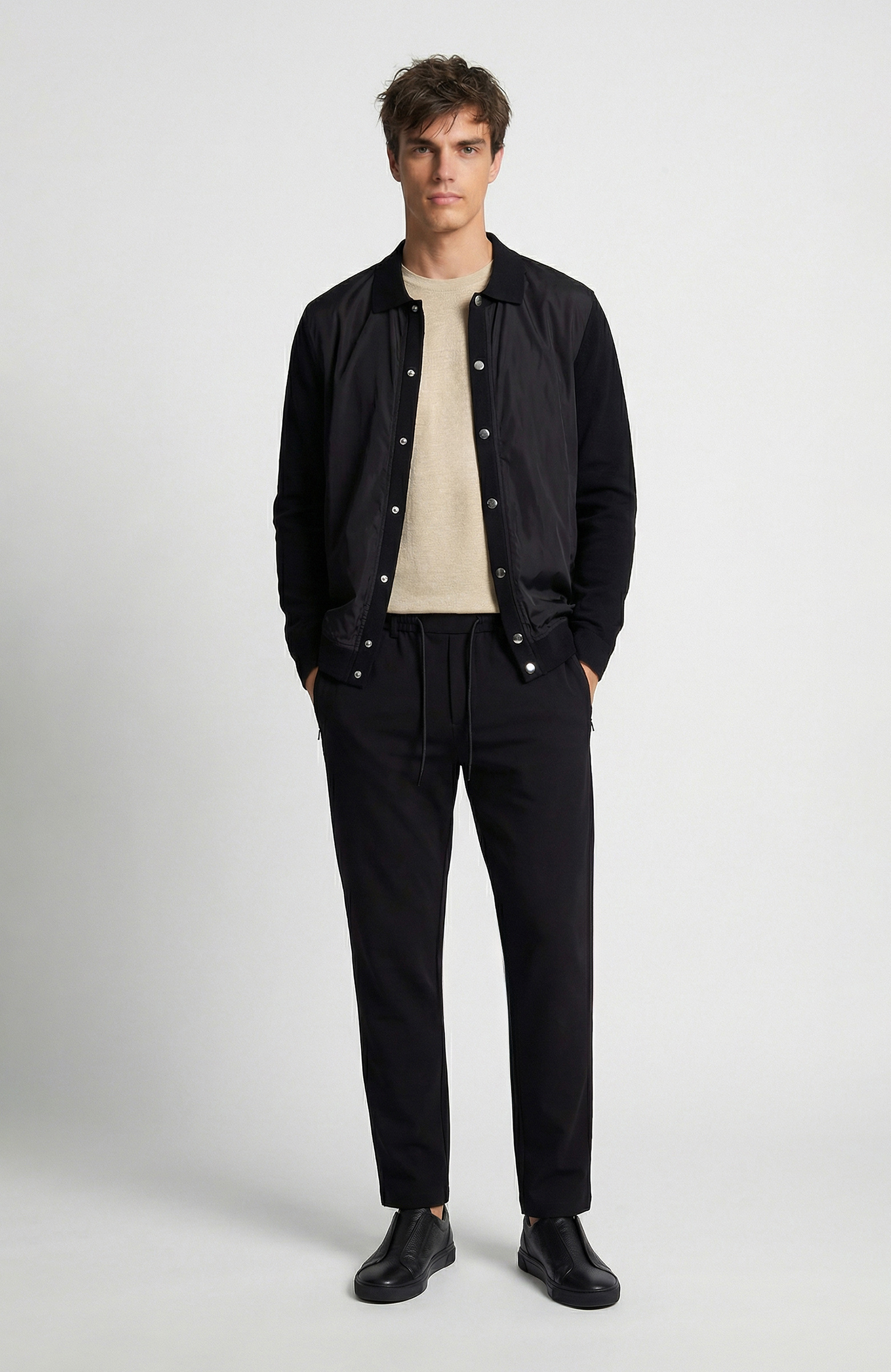 N-Tech Siyah Çıtçıtlı Triko Hırka