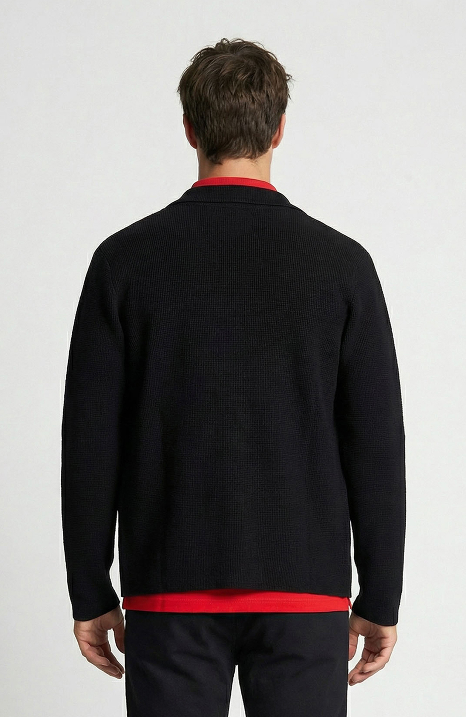 Siyah Keten Karışımlı Triko Ceket