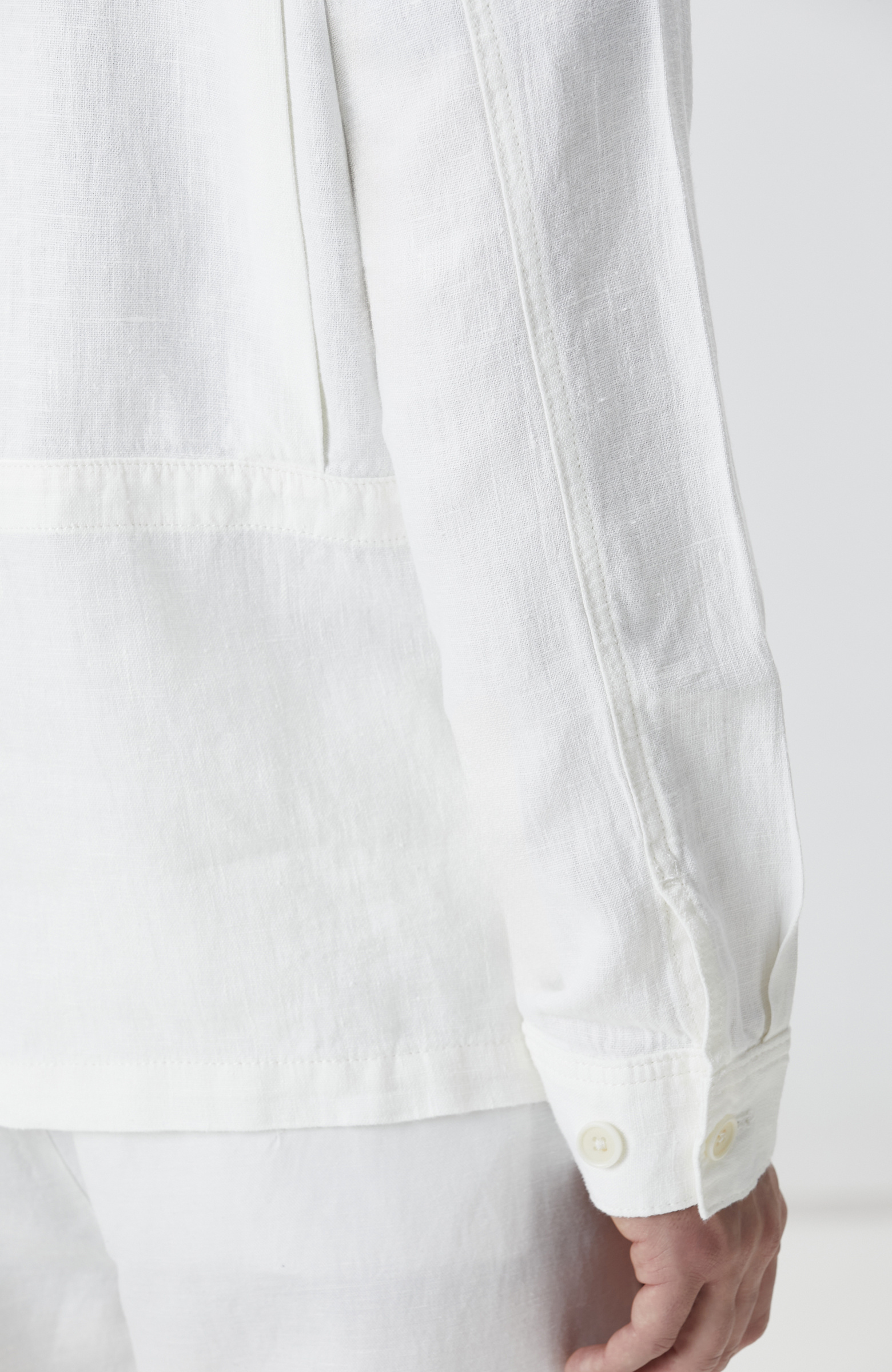 Ekru Keten Dış Gömlek