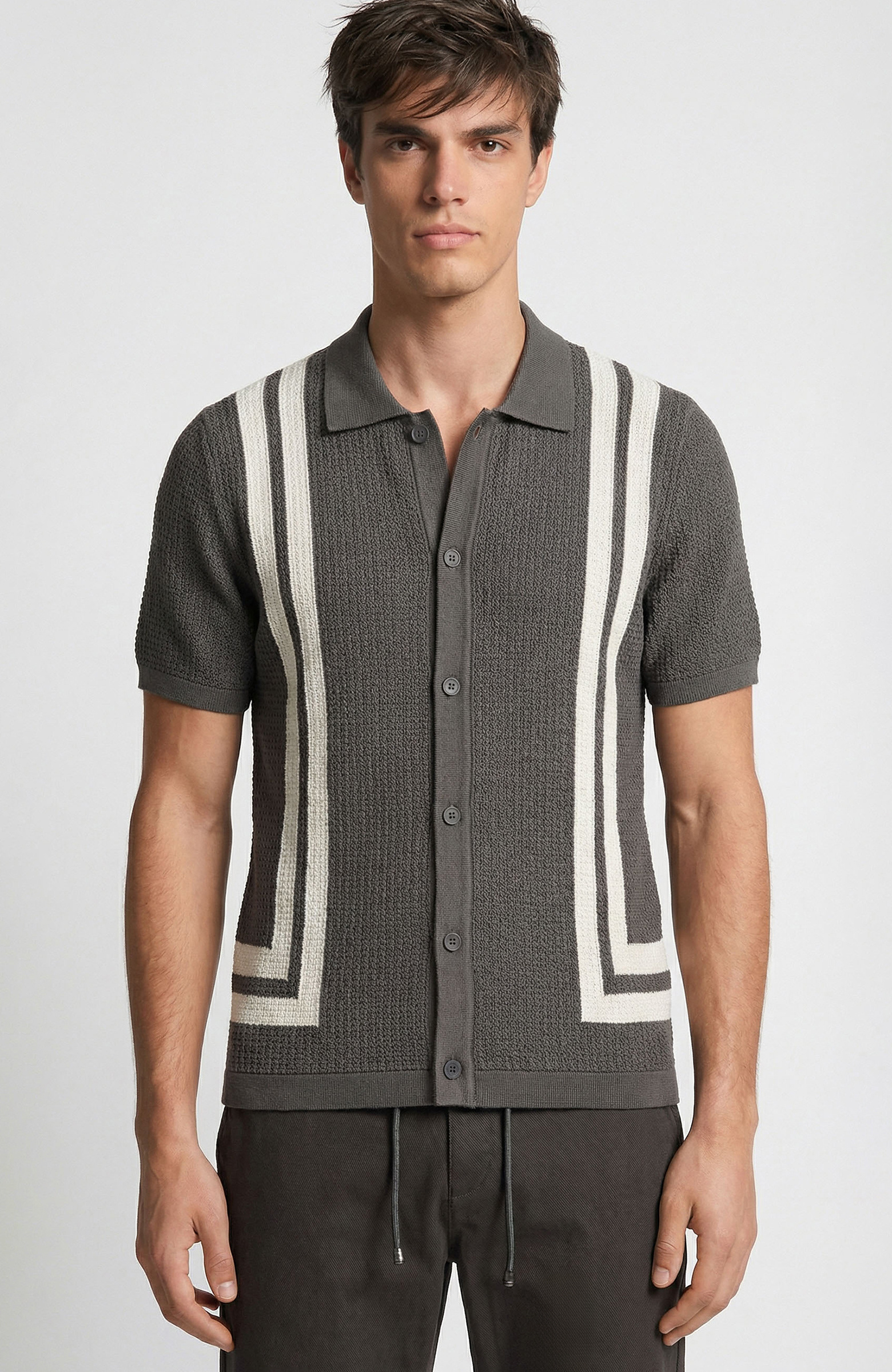 Haki Desenli Triko Gömlek