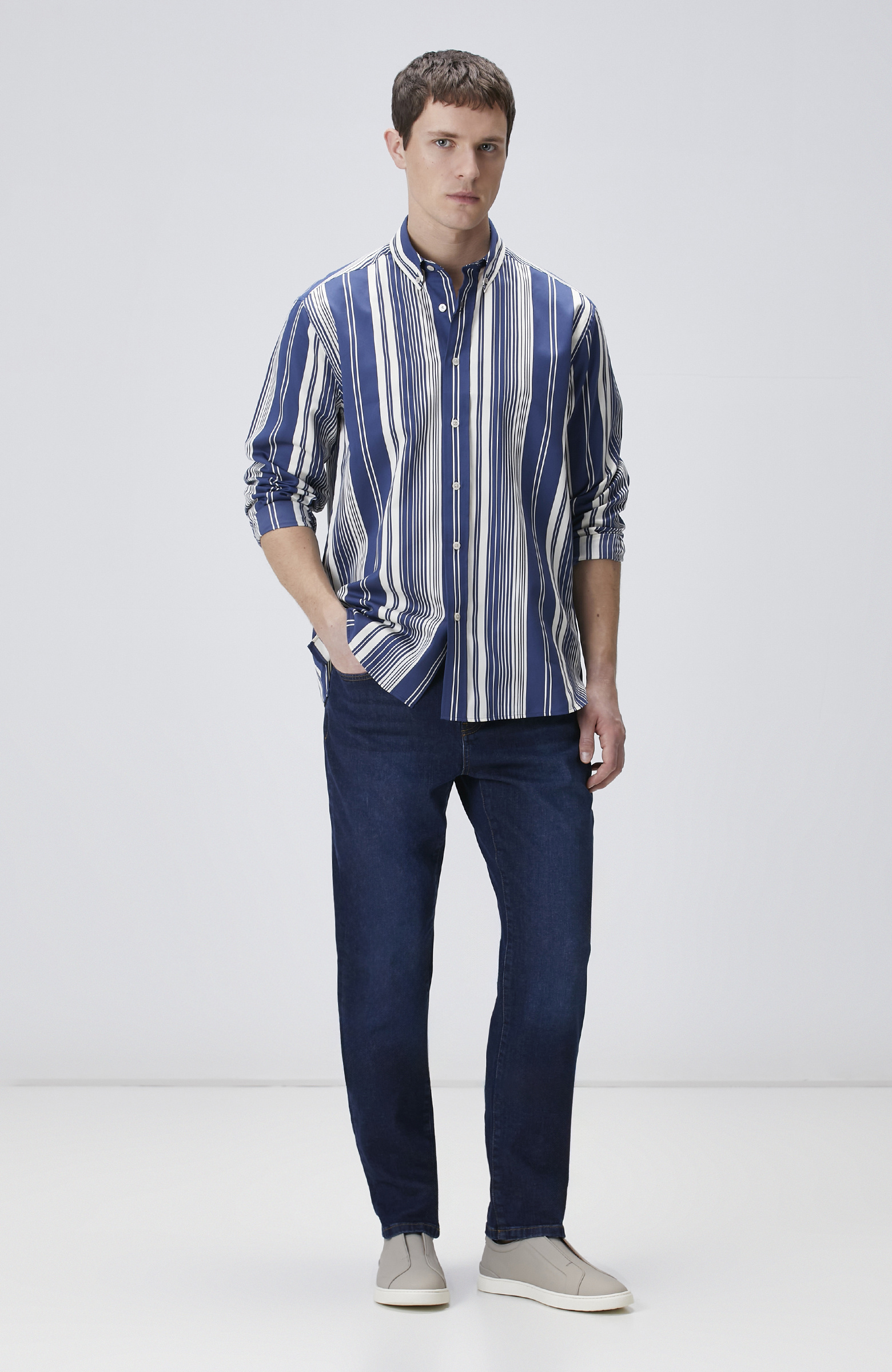 Lacivert Düz Paça Denim Pantolon